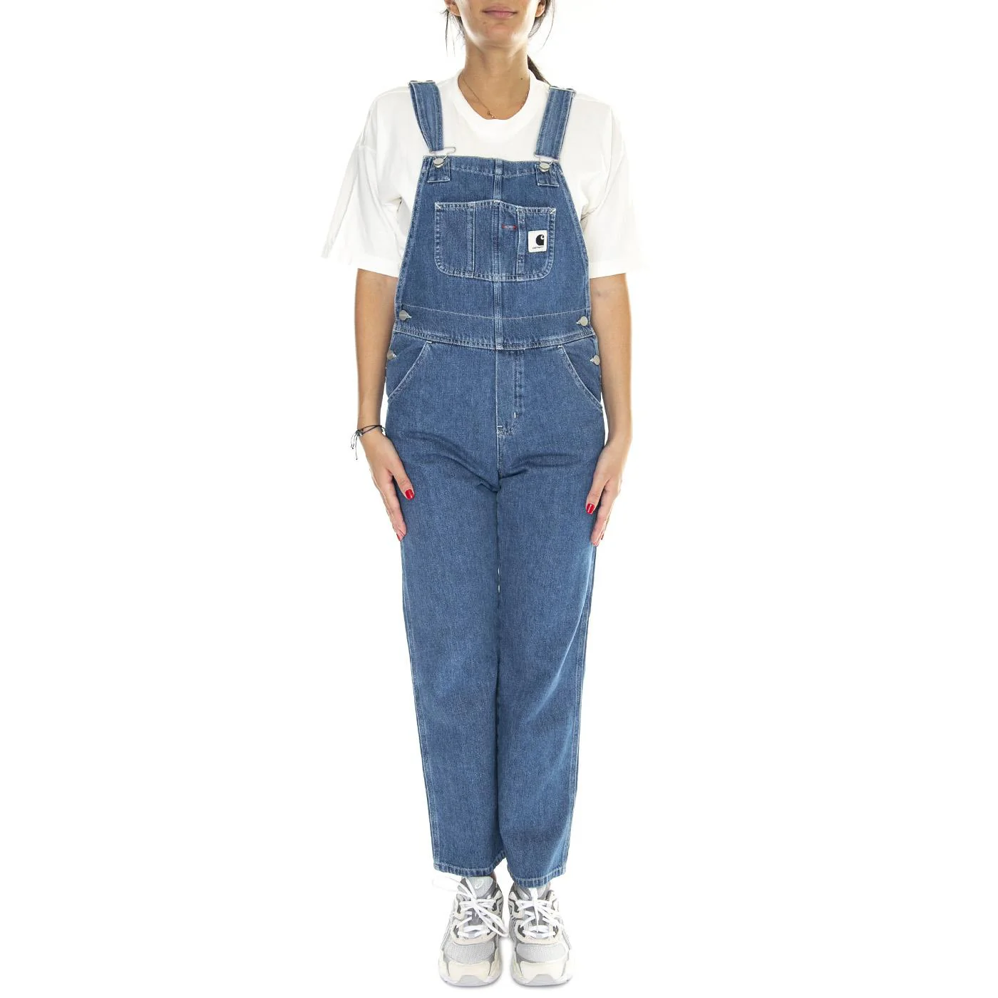 W' Bib Overall Straight Blue /stone washed - Image 2