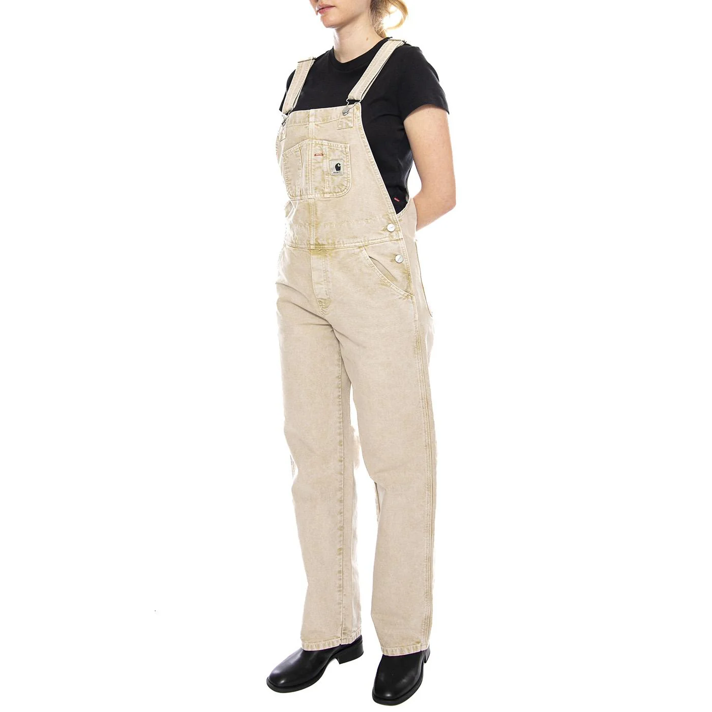 W' Bib Overall Straight - Women's Bib Overalls Beige Chalk Wash Women CARHARTT WIP