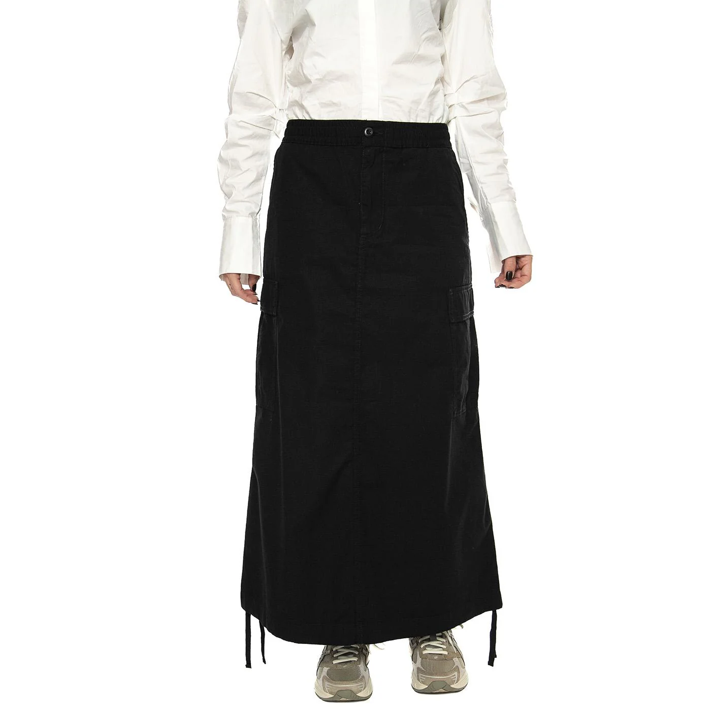 W' Cargo Skirt Long Black rinsed - CARHARTT WIP Women's Black Skirt - Image 2