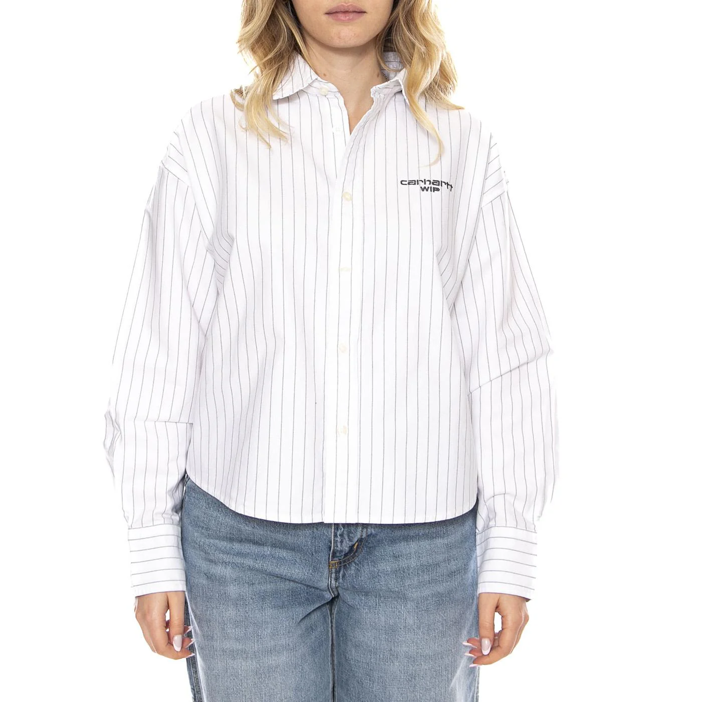 W Carhartt Cassel Shirt - Cassel Stripe White / Black - Women's Shirt CARHARTT WIP - Image 2