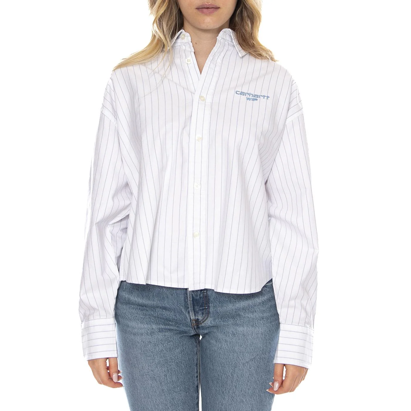 W Carhartt Cassel Shirt - Cassel Stripe White / Bleach - Women's Shirt CARHARTT WIP - Image 2