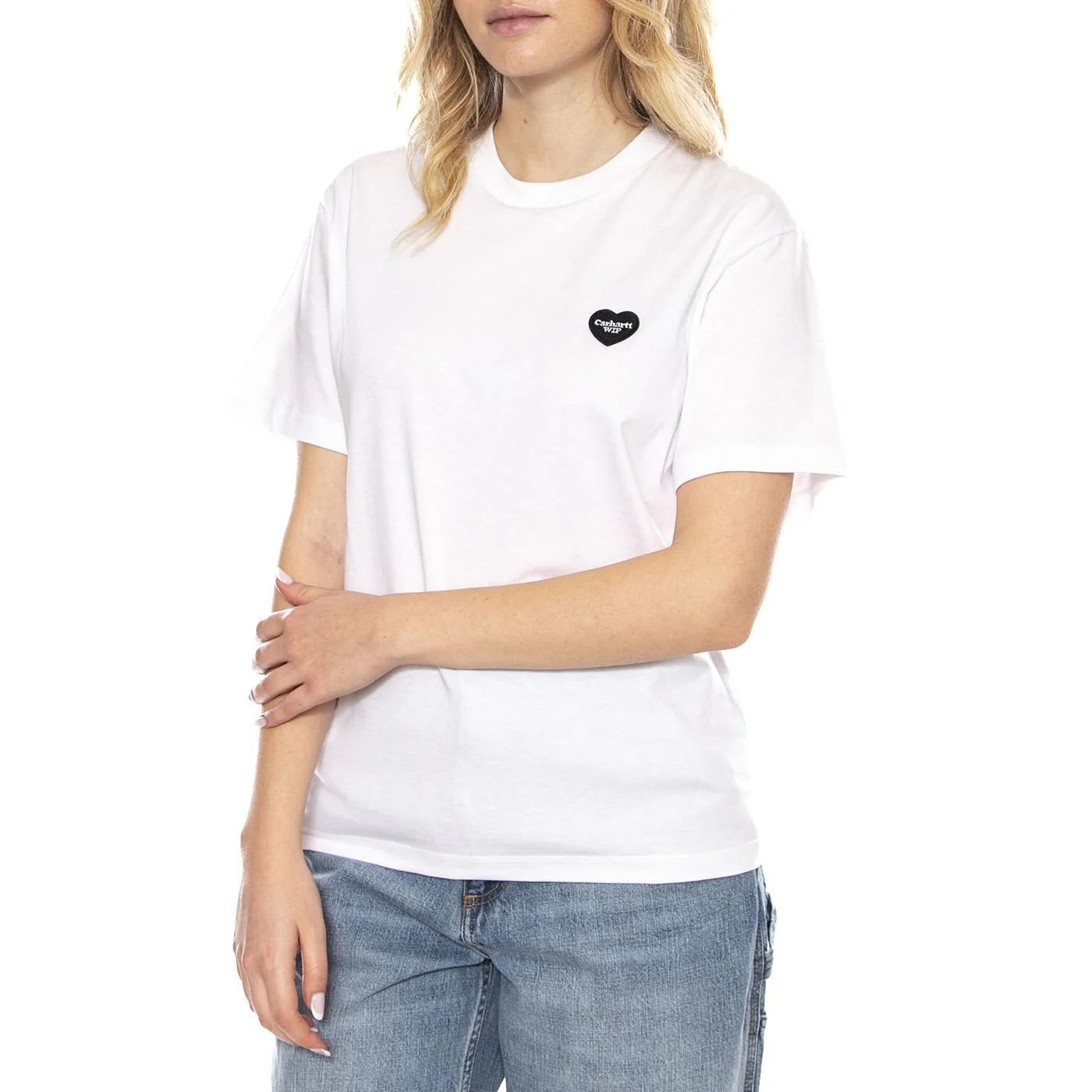 W Carhartt S/S Heart Patch T-Shirt - White - Women's T-Shirt CARHARTT WIP