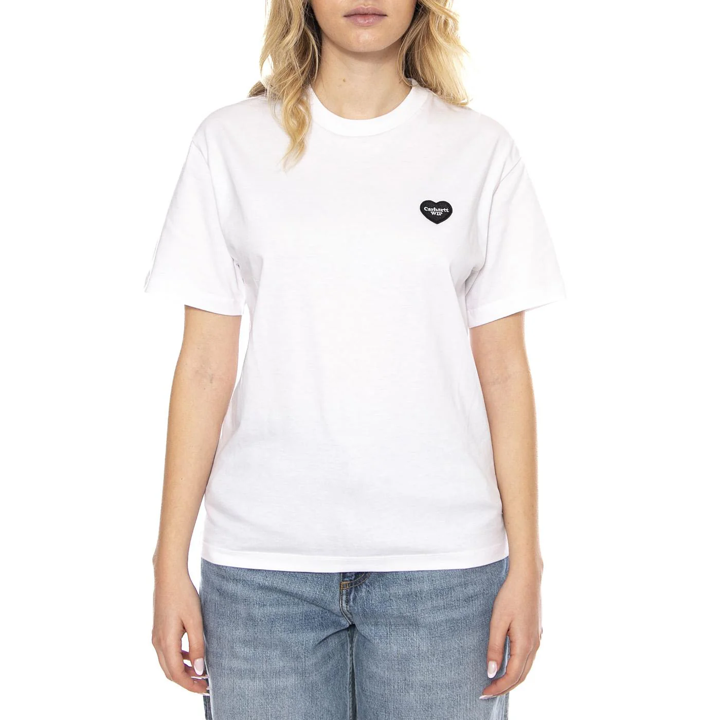 W Carhartt S/S Heart Patch T-Shirt - White - Women's T-Shirt CARHARTT WIP - Image 2