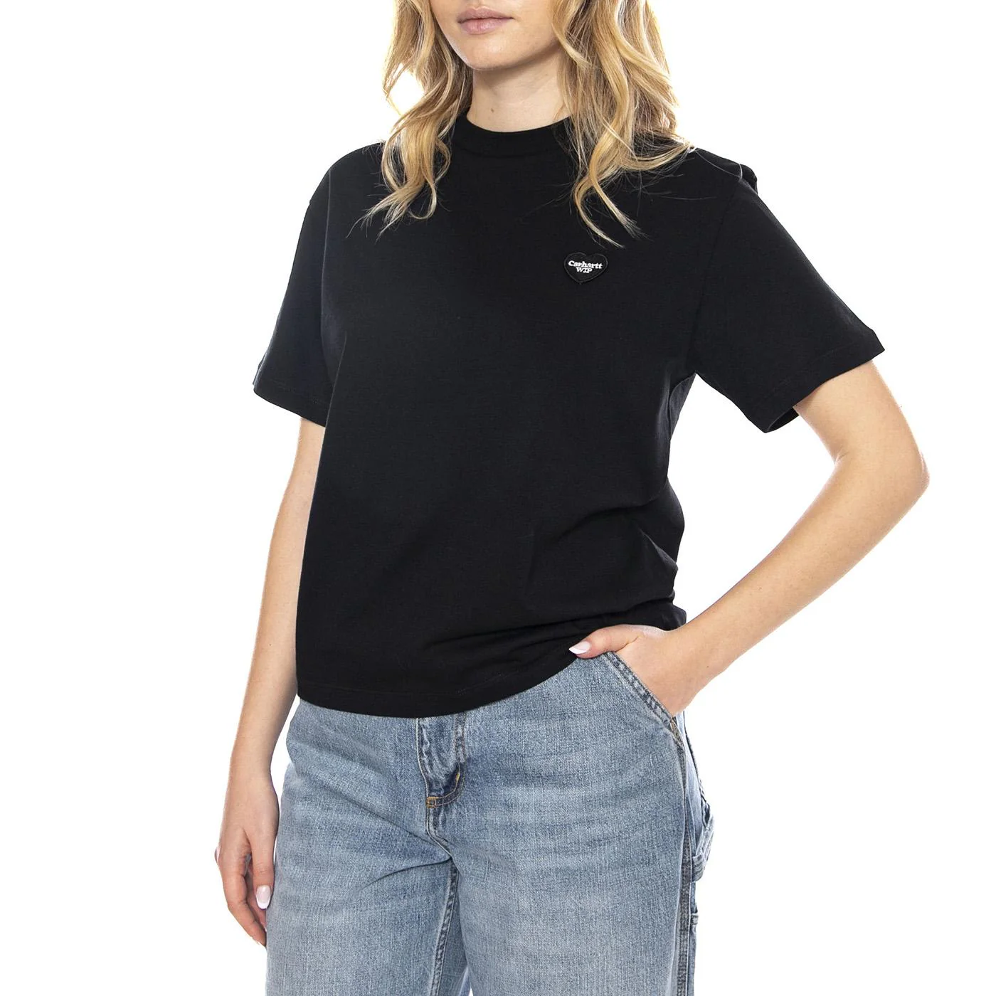 W Carhartt S/S Heart Patch T-Shirt - Black - Women's T-Shirt CARHARTT WIP