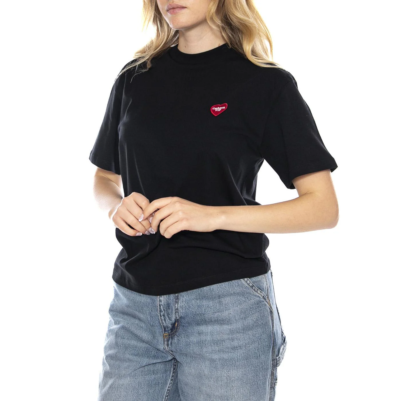 W Carhartt S/S Heart Patch T-Shirt - Black - Women's T-Shirt CARHARTT WIP