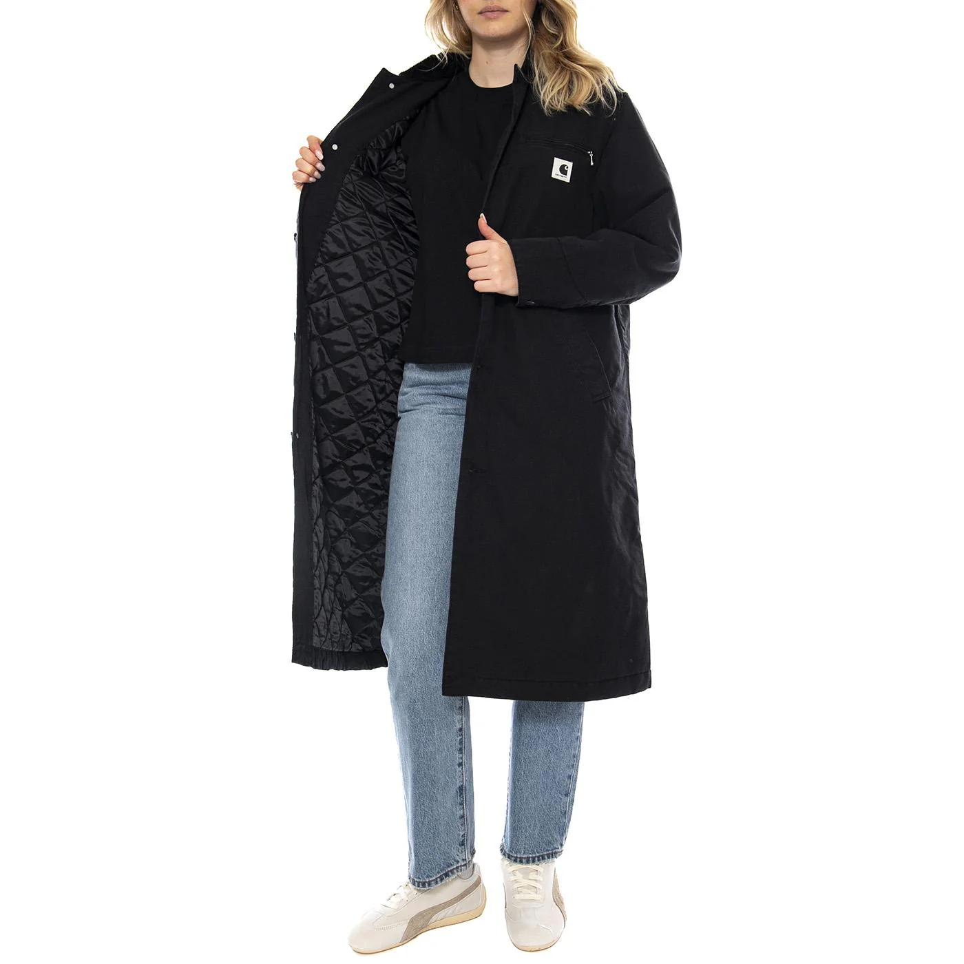 W Carhartt Webster Coat - Black / Black Stone Washed - Women's Coat CARHARTT WIP - Image 4