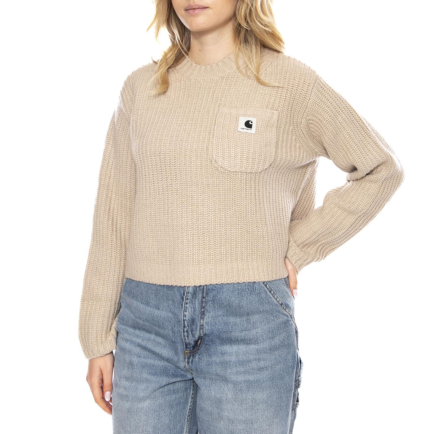 W Mira Sweater - Beige - Women's Ribbed Crew Neck Sweater CARHARTT WIP