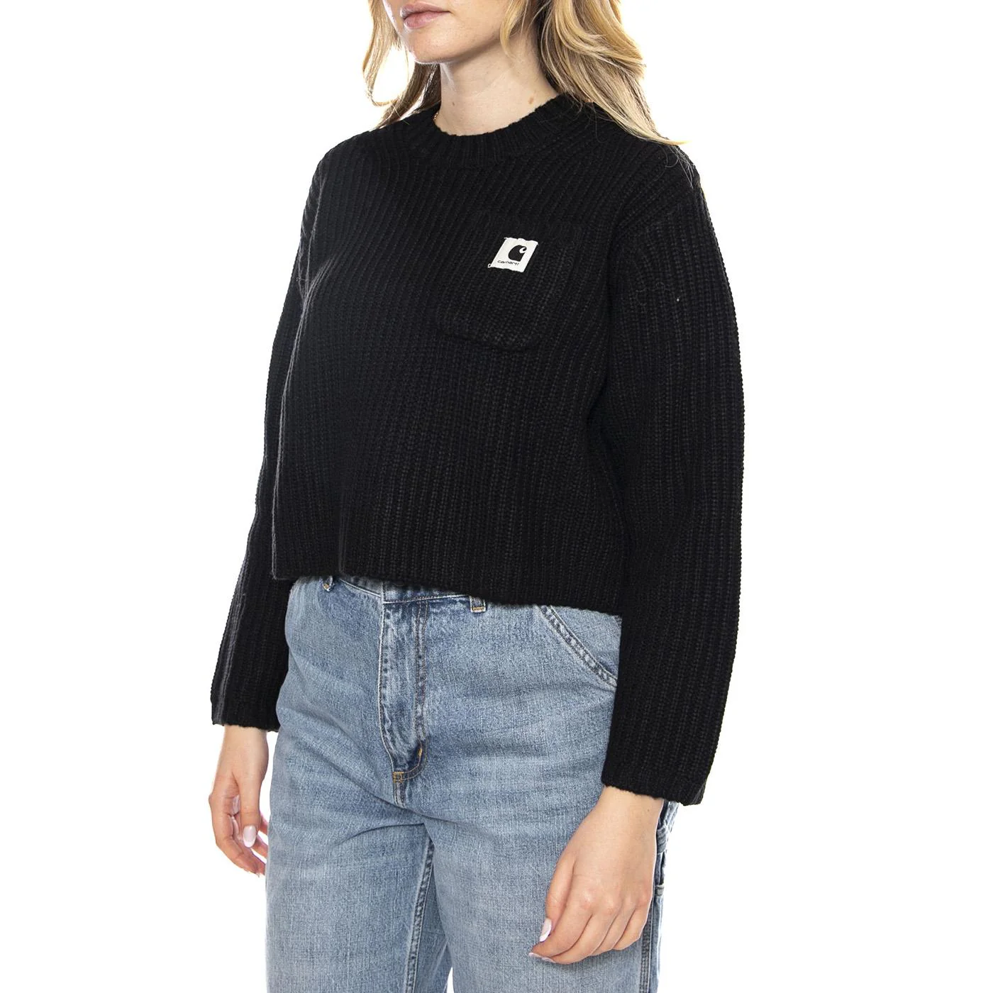 W Mira Sweater - Black - Women's Ribbed Crew Neck Sweater CARHARTT WIP