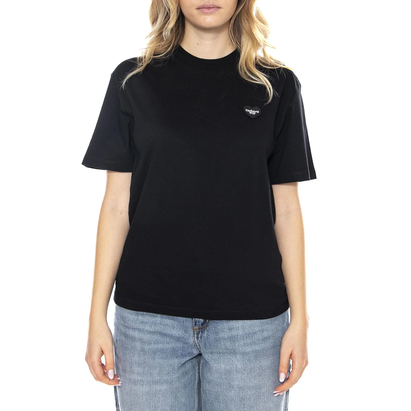 W' S/S Heart II T-Shirt -- Black Women's T-Shirt Carhartt WIP Women's CARHARTT WIP - Image 2