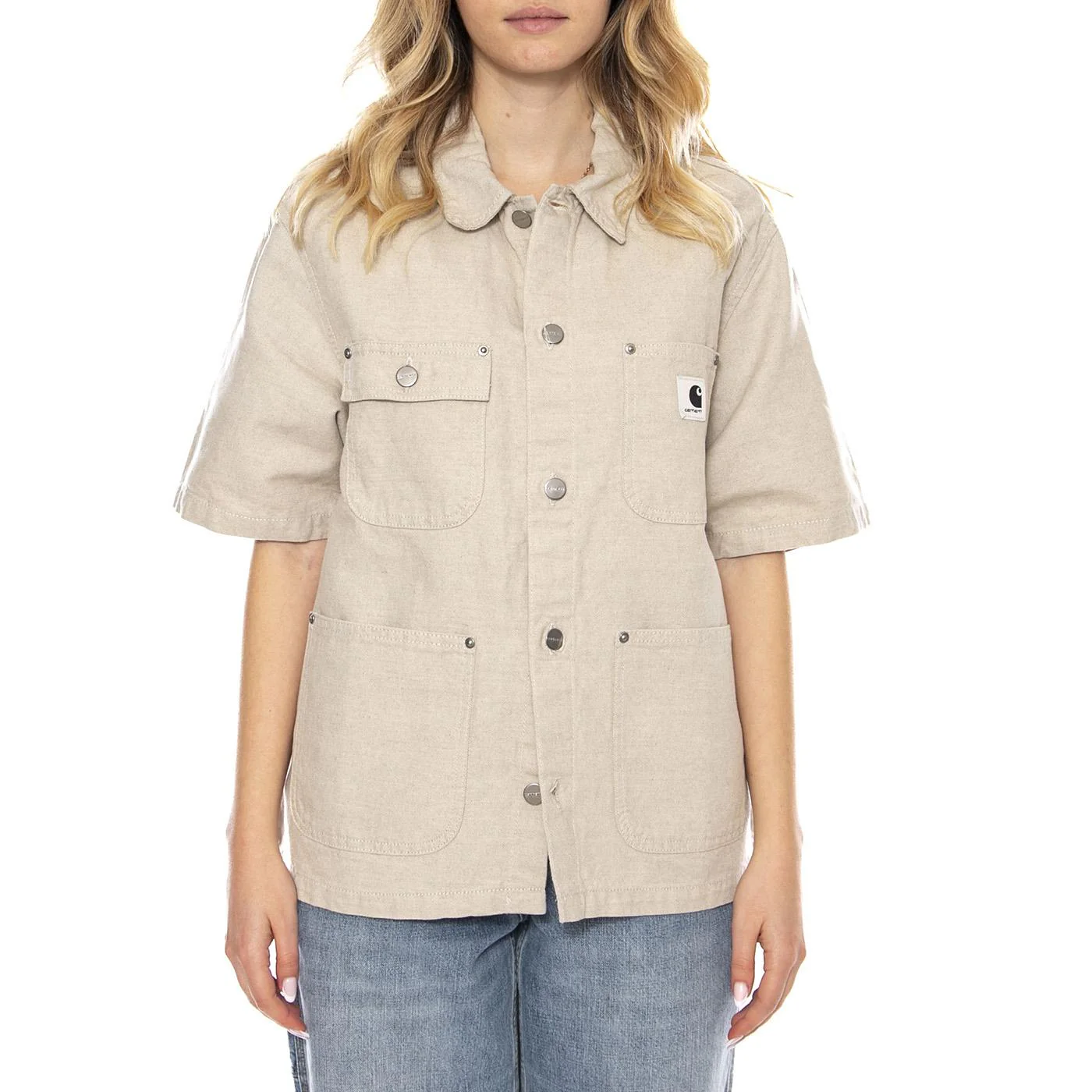 W' S/S Michigan Shirt Natural Rinsed -- Women's Beige Shirt CARHARTT WIP - Image 2