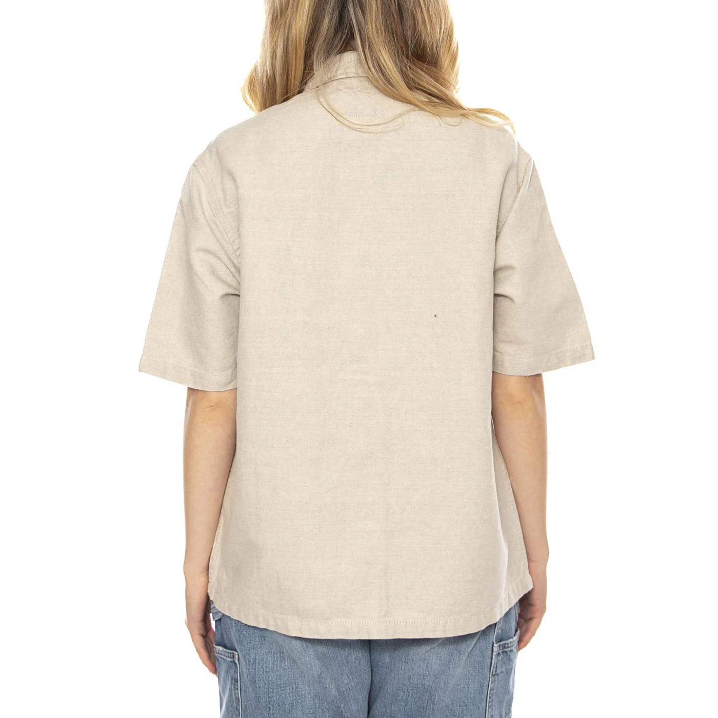 W' S/S Michigan Shirt Natural Rinsed -- Women's Beige Shirt CARHARTT WIP - Image 3