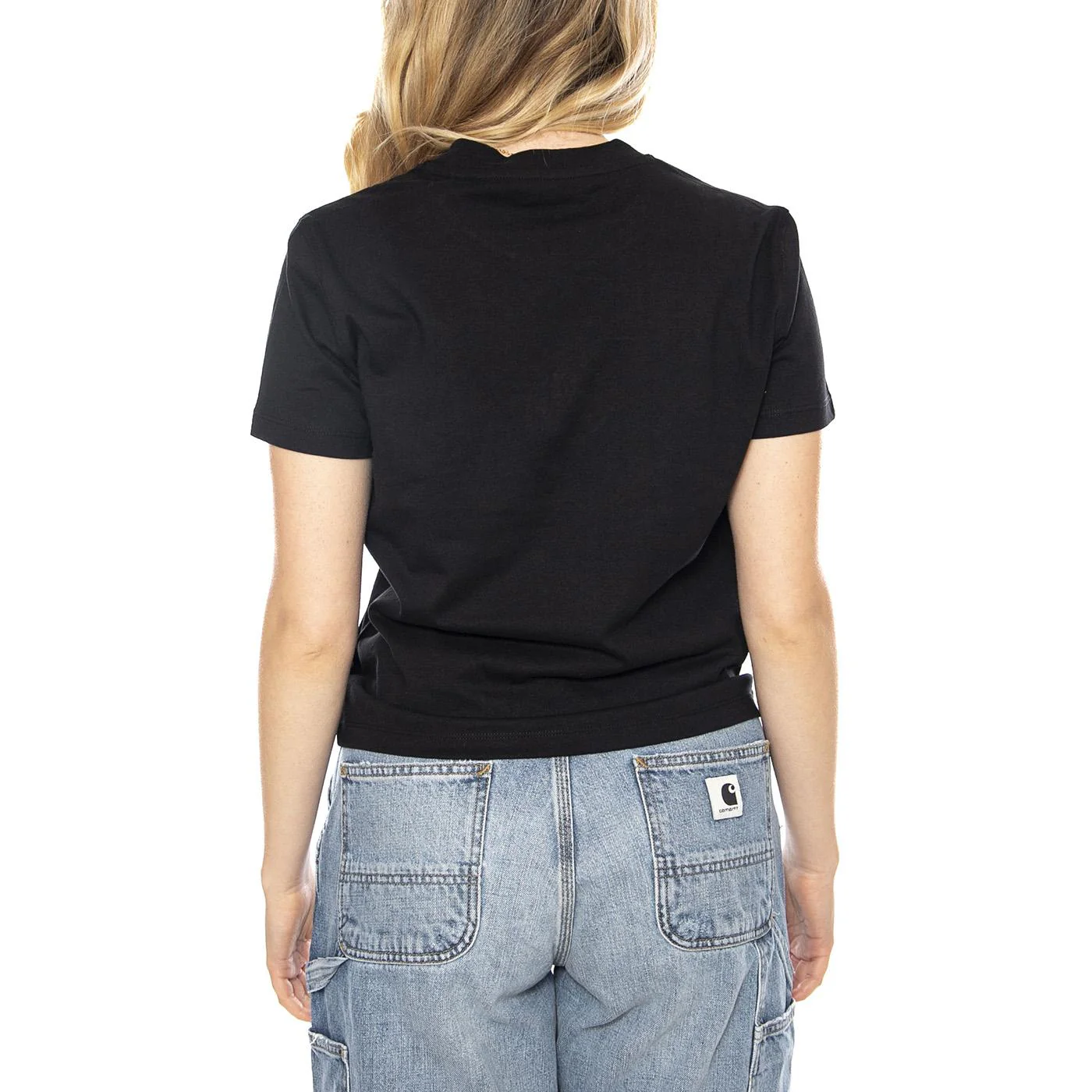 W' S/S PSSHH T-Shirt -- Women's T-Shirt Black / Blue Fog Women CARHARTT WIP - Image 3