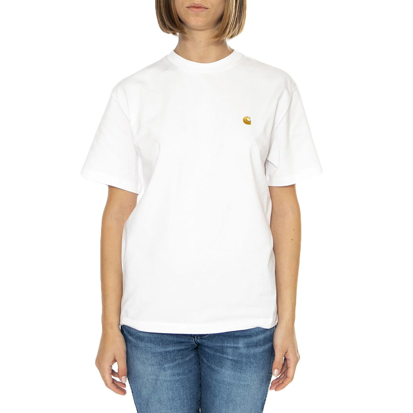 W' S/S Chase T-Shirt White / Gold - Image 2