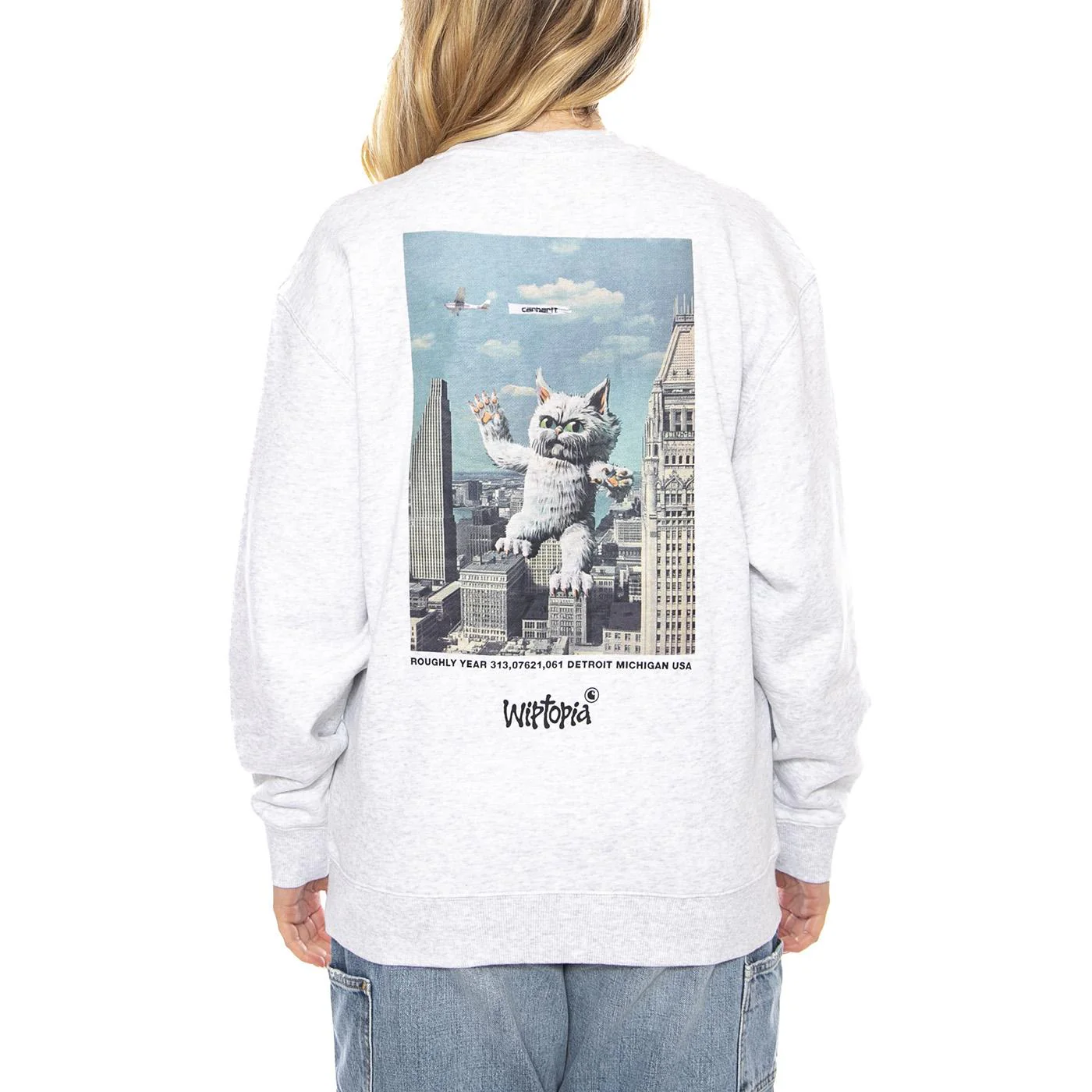 W Wiptopia Script Sweatshirt - Gray - Women's Sweatshirt CARHARTT WIP - Image 3
