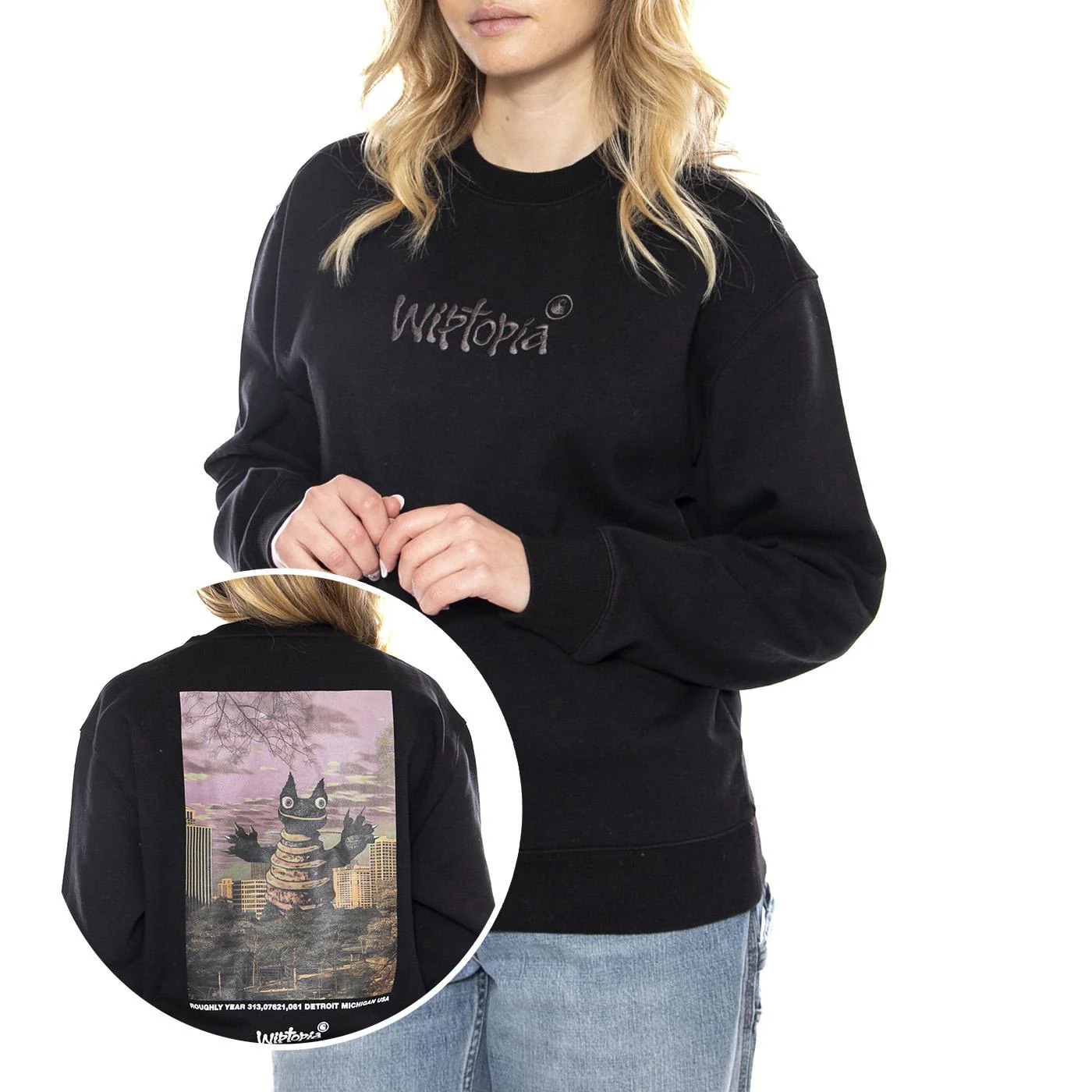 W Wiptopia Script Sweatshirt - Black - Women's Sweatshirt CARHARTT WIP