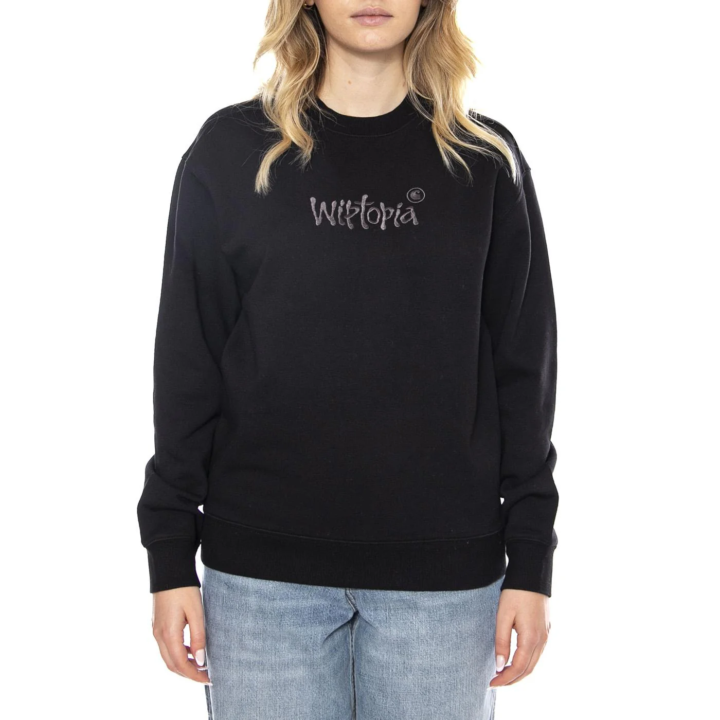 W Wiptopia Script Sweatshirt - Black - Women's Sweatshirt CARHARTT WIP - Image 2