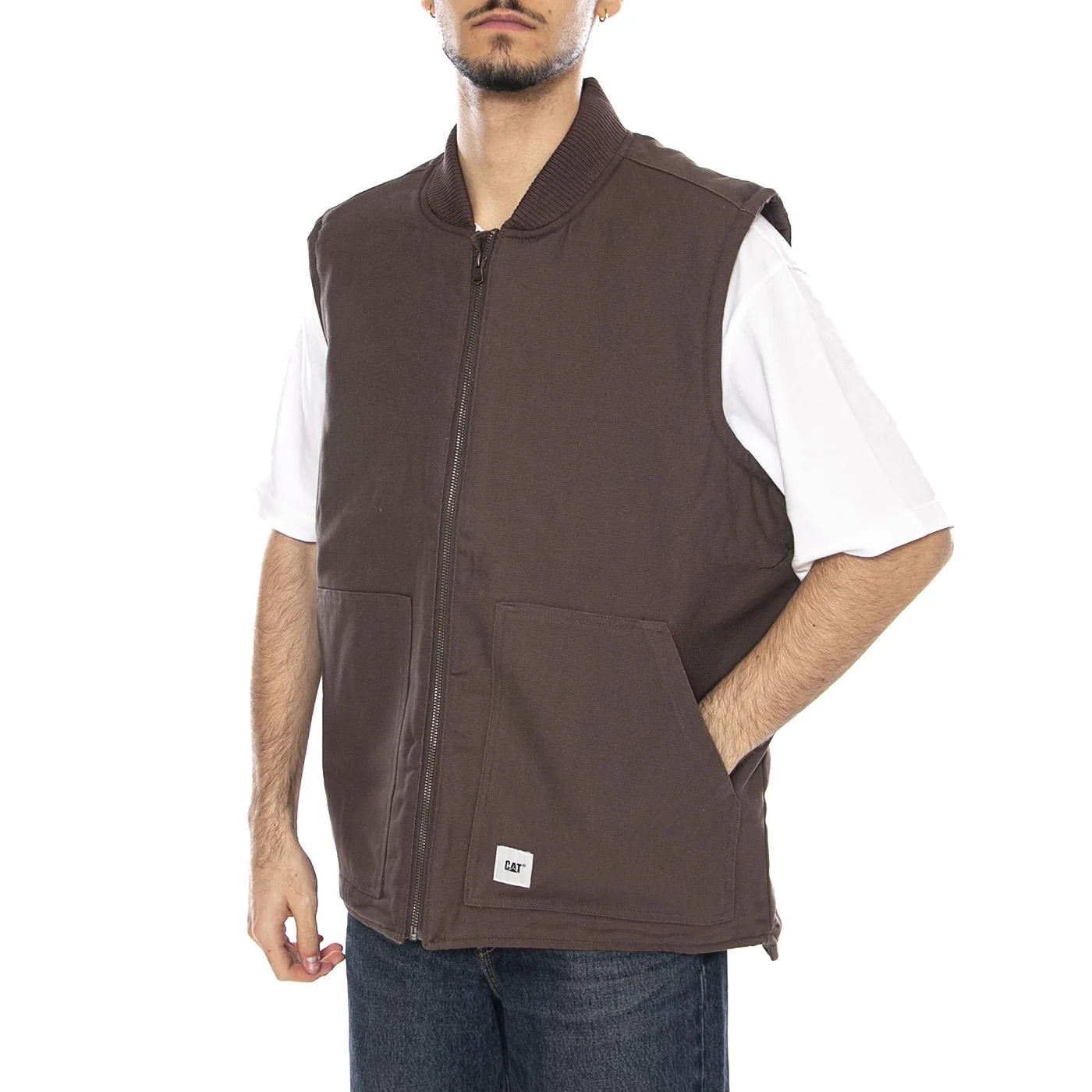 Classic Canvas Vest -- Men's Brown Gilet Men's CAT