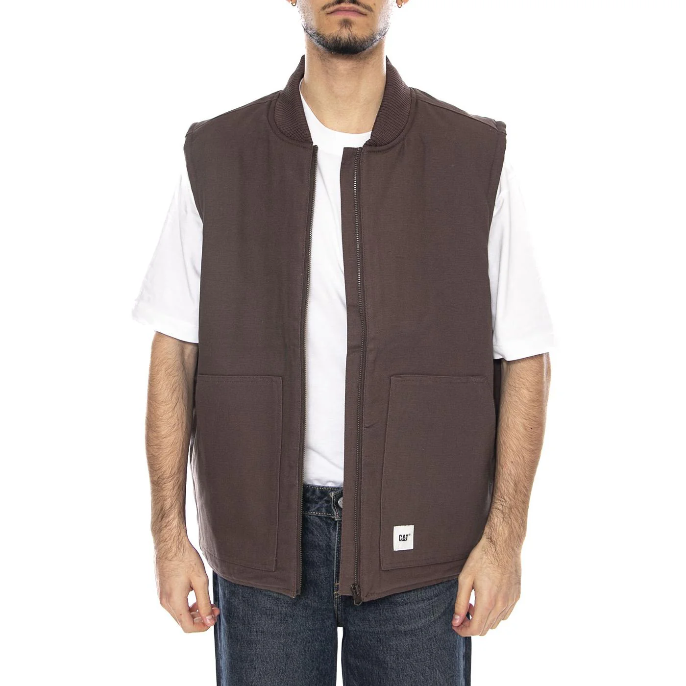 Classic Canvas Vest -- Men's Brown Gilet Men's CAT - Image 2