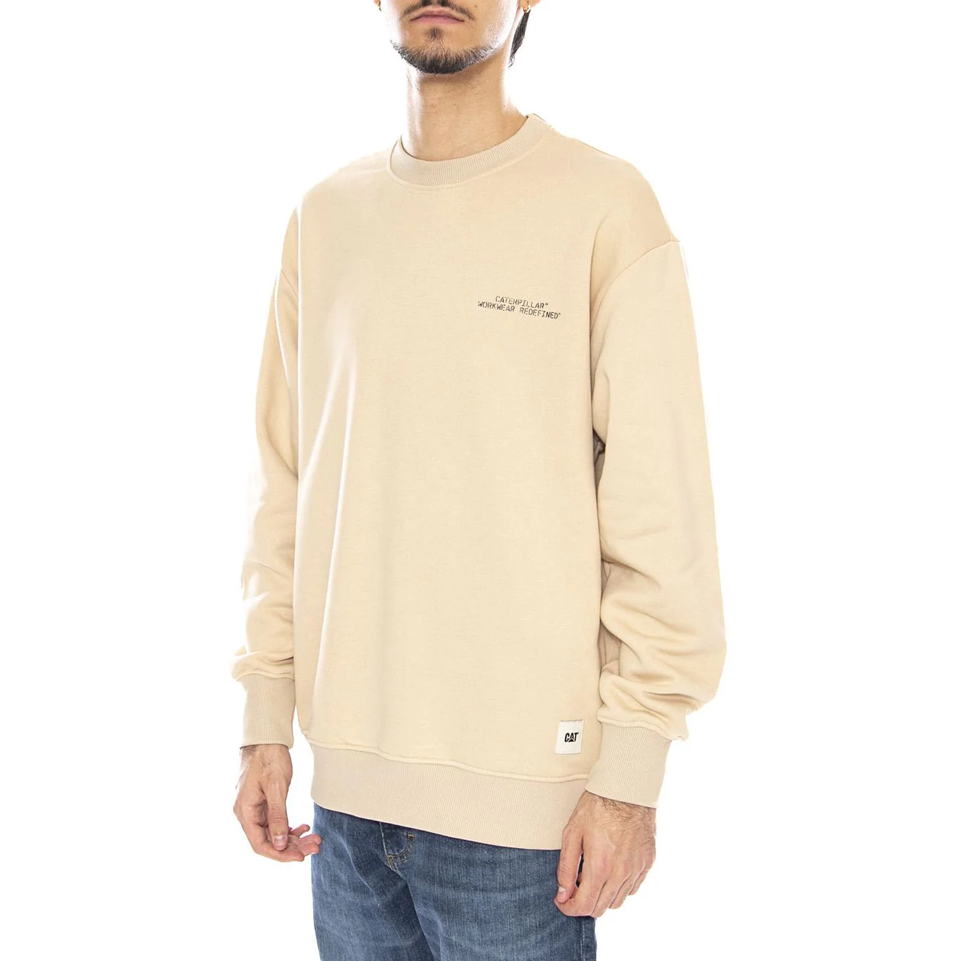 US-IL Crewneck Pale Khaki - Men's Crewneck Sweatshirt Beige Men CAT