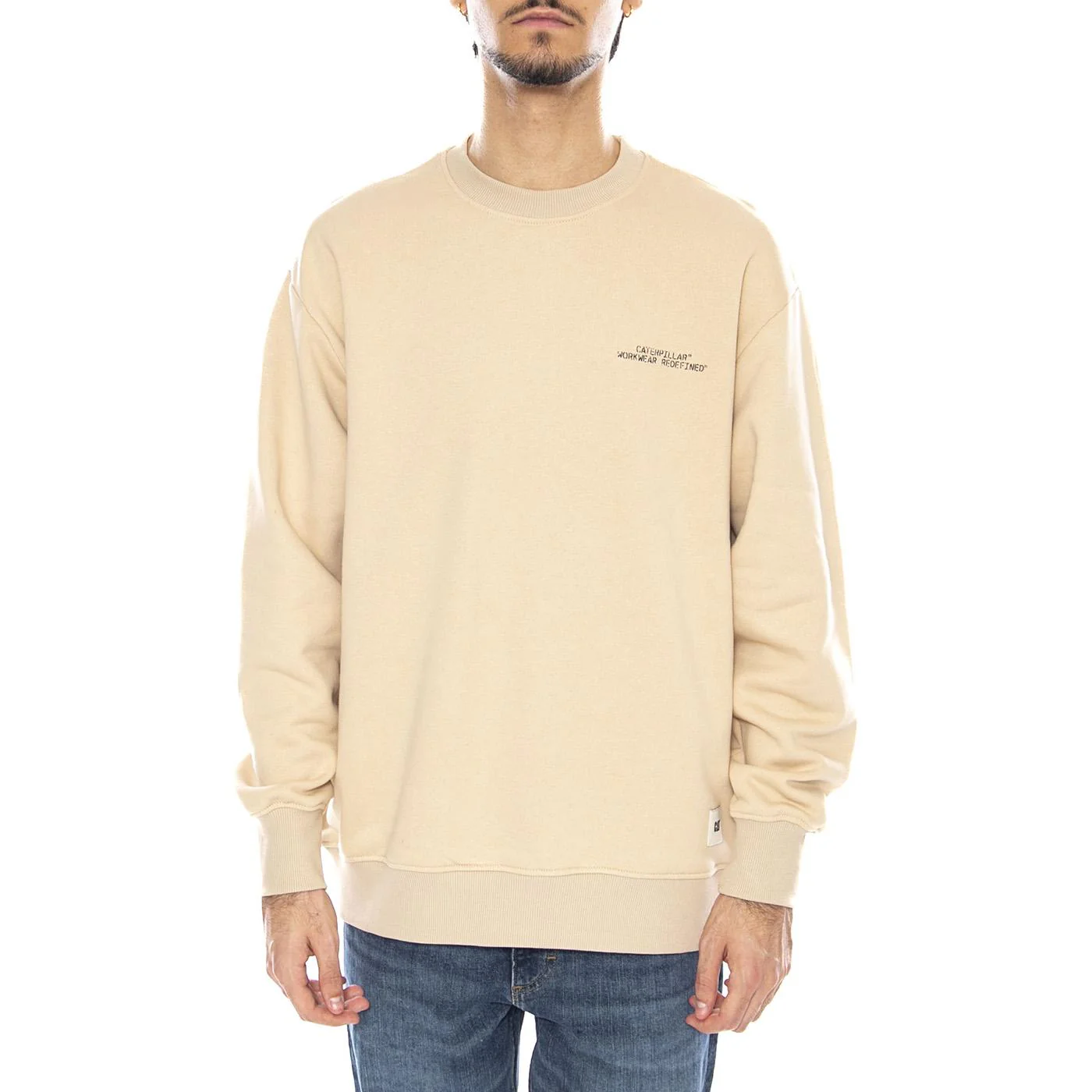 US-IL Crewneck Pale Khaki - Men's Crewneck Sweatshirt Beige Men CAT - Image 2