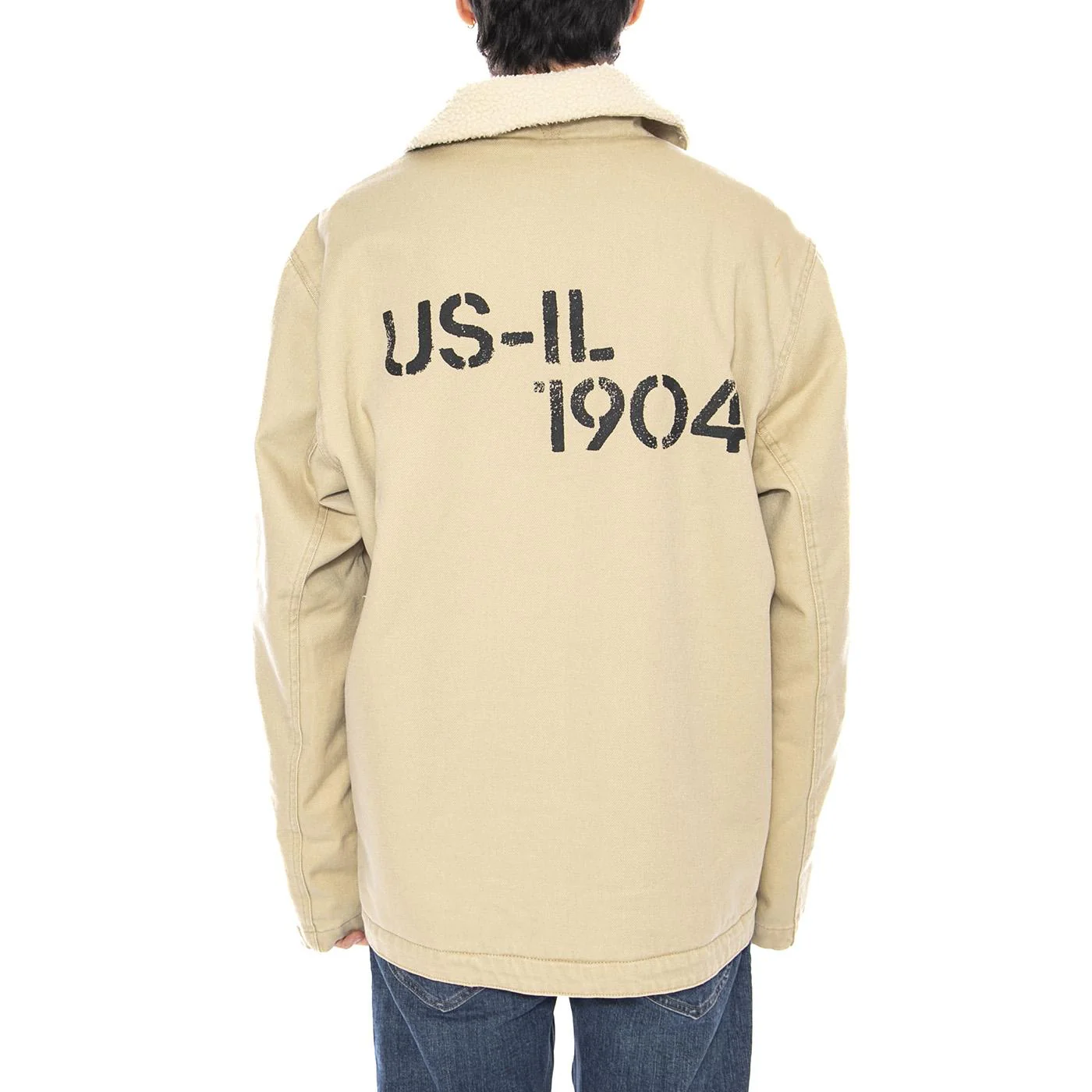 Washed Deck Jacket Cat Pale Khaki - Men's Jacket Beige Men CAT - Image 3