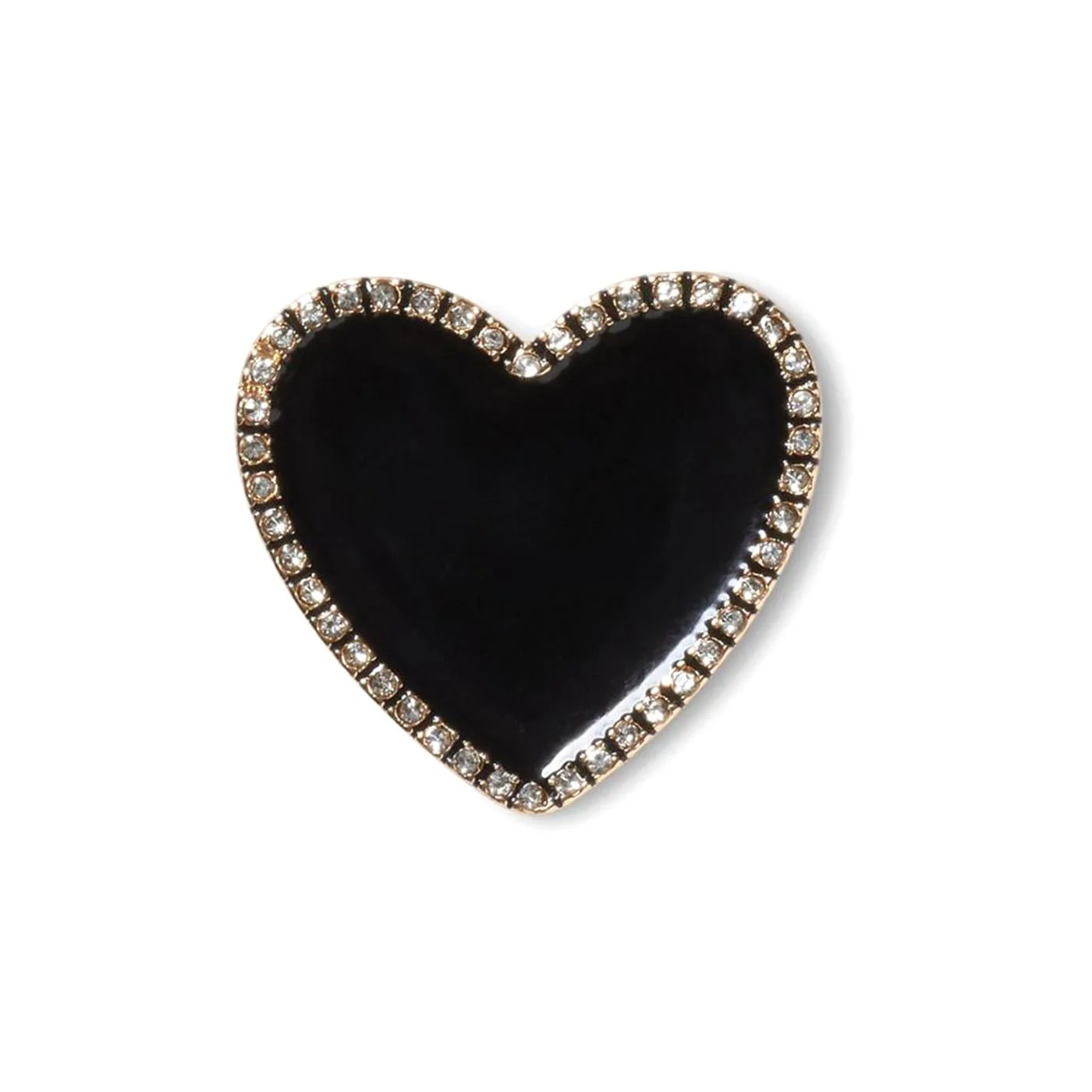 Black Heart with Gold Outline - Black Crocs Shoe Charm CROCS ACCESSORIES