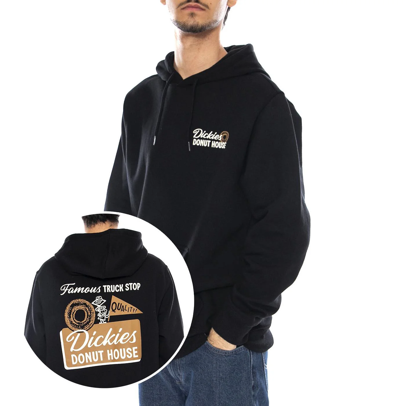 Donut House Hoodie Black - Men's Black Hoodie by DICKIES