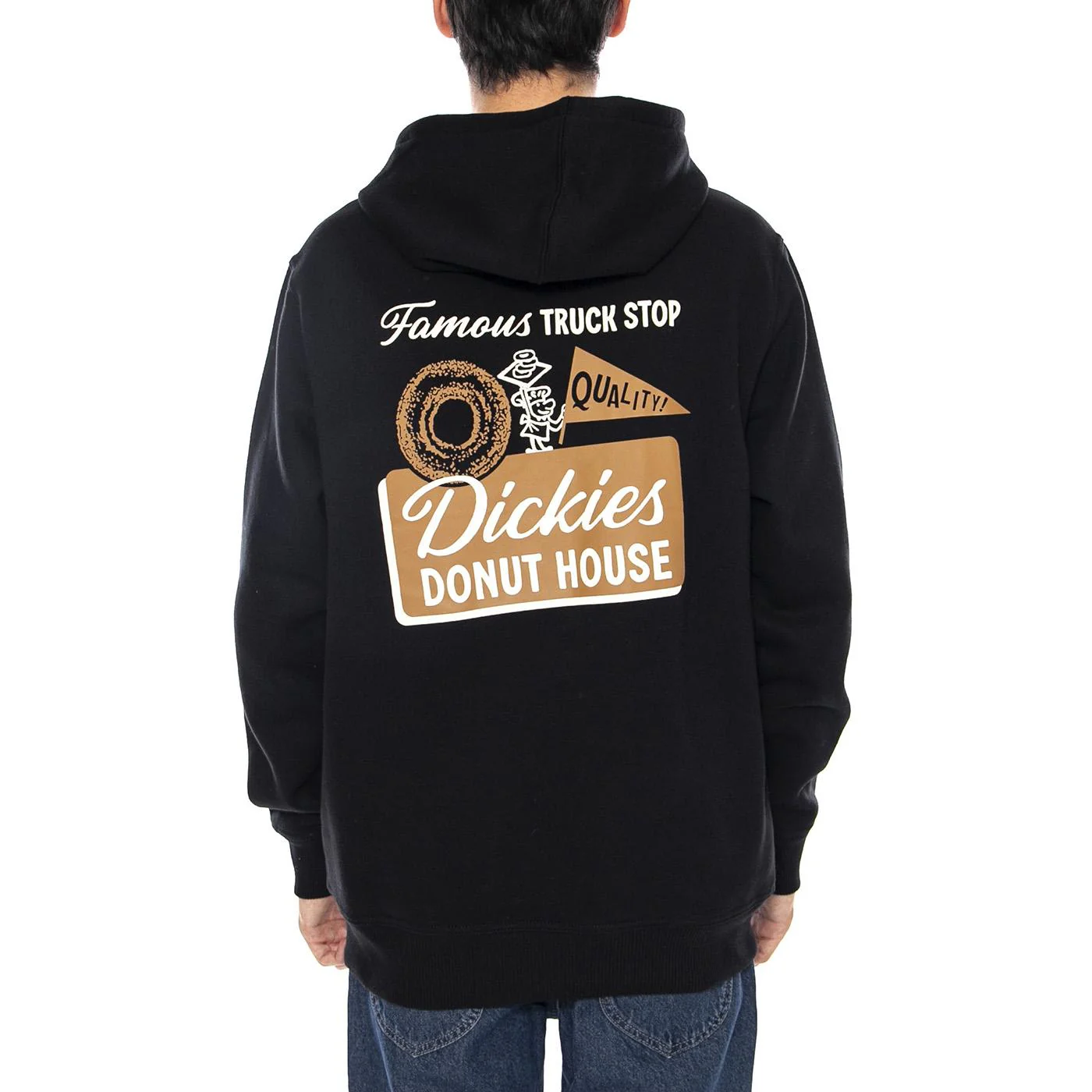 Donut House Hoodie Black - Men's Black Hoodie by DICKIES - Image 3