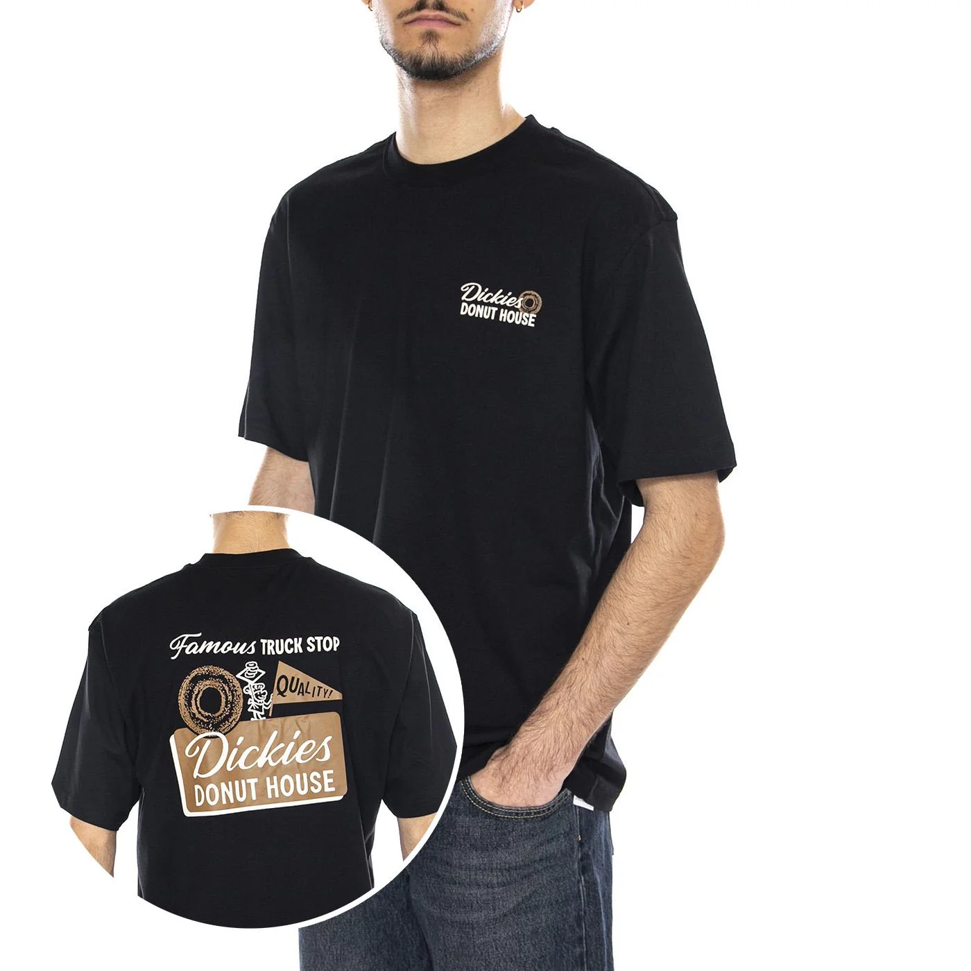 Donut House SS T-Shirt -- Men's Black T-Shirt DICKIES
