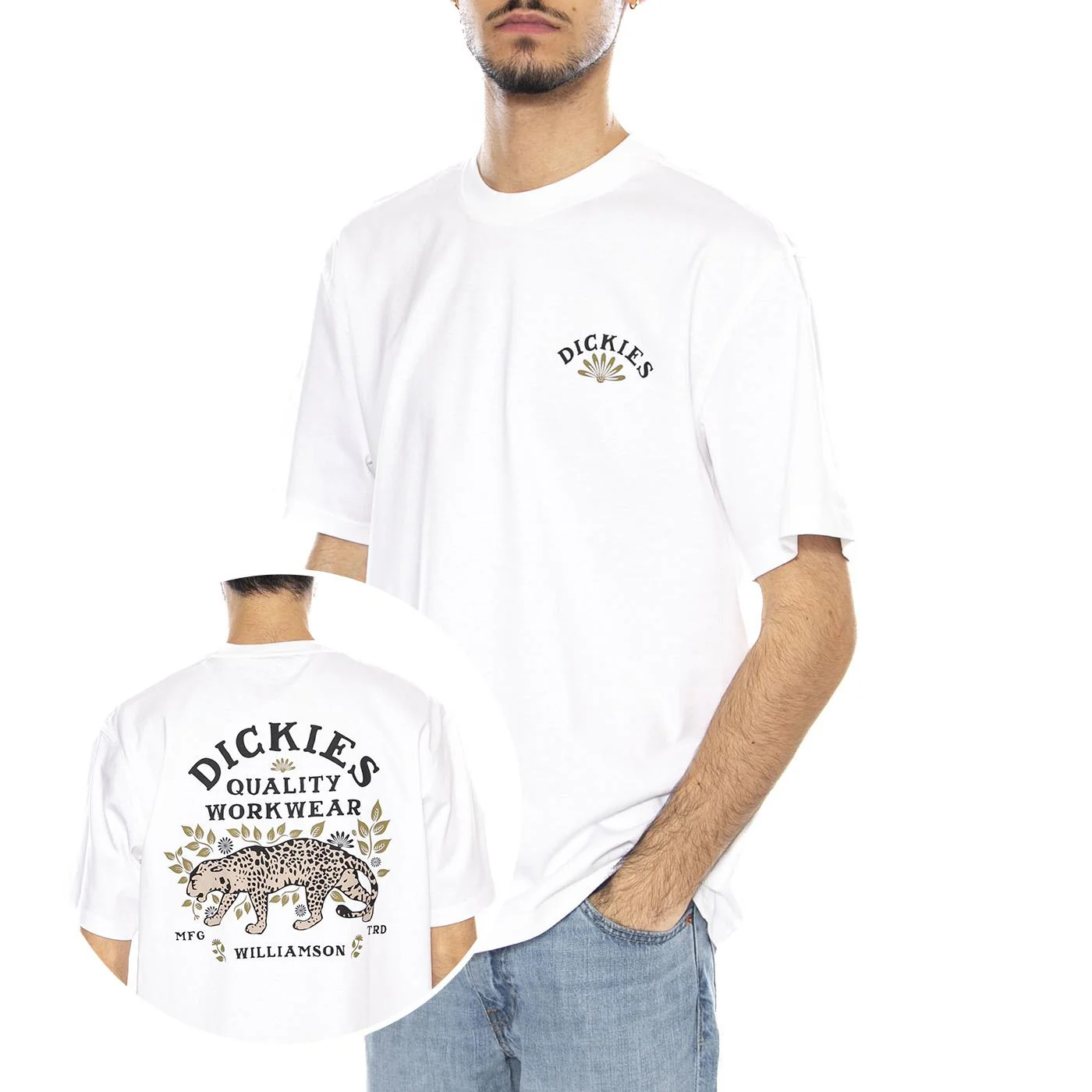 Fort Lewis SS T-Shirt -- Men's White T-Shirt DICKIES