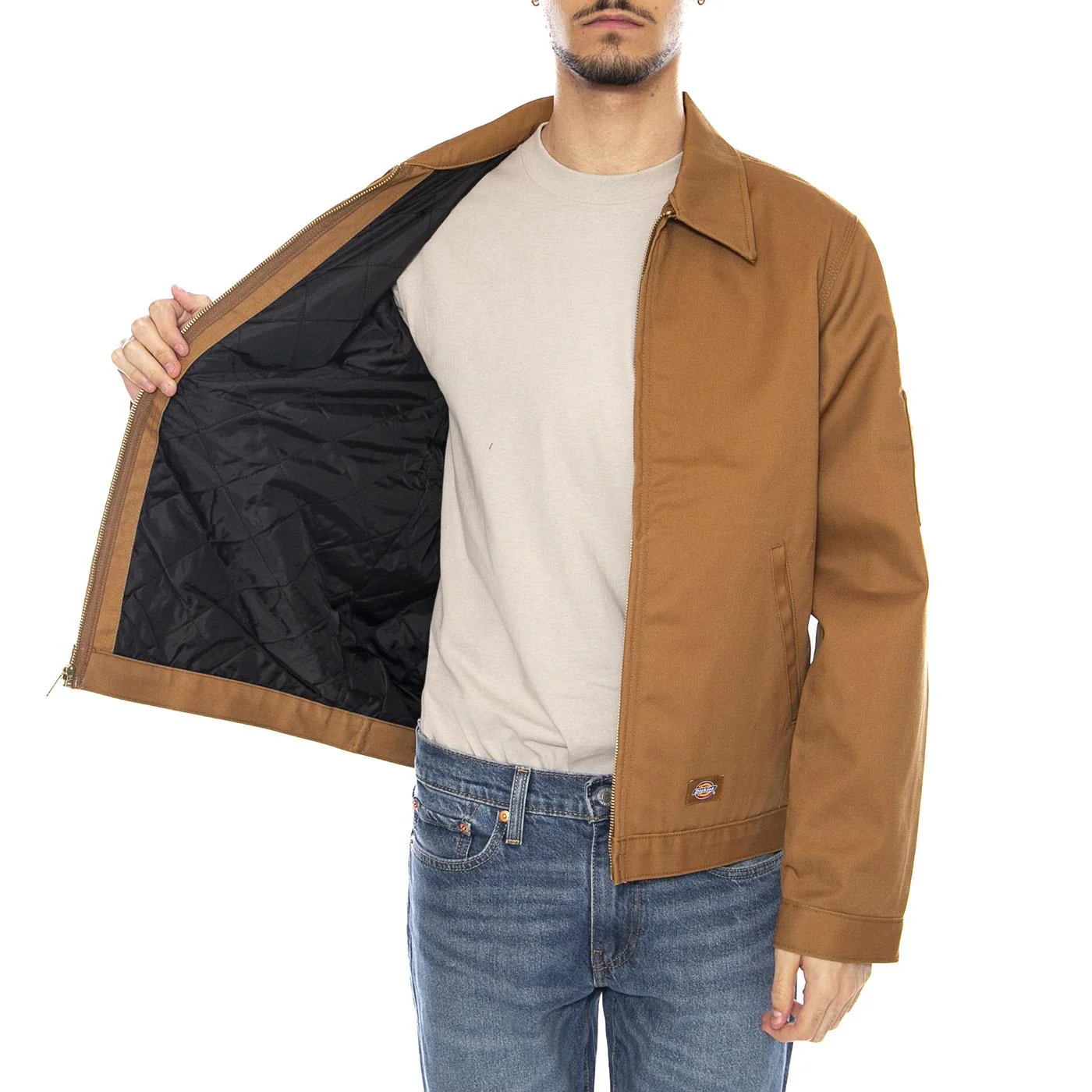 M Lined Eisenhower Jacket -- Men's Brown Duck Jacket Brown Men's DICKIES - Image 4