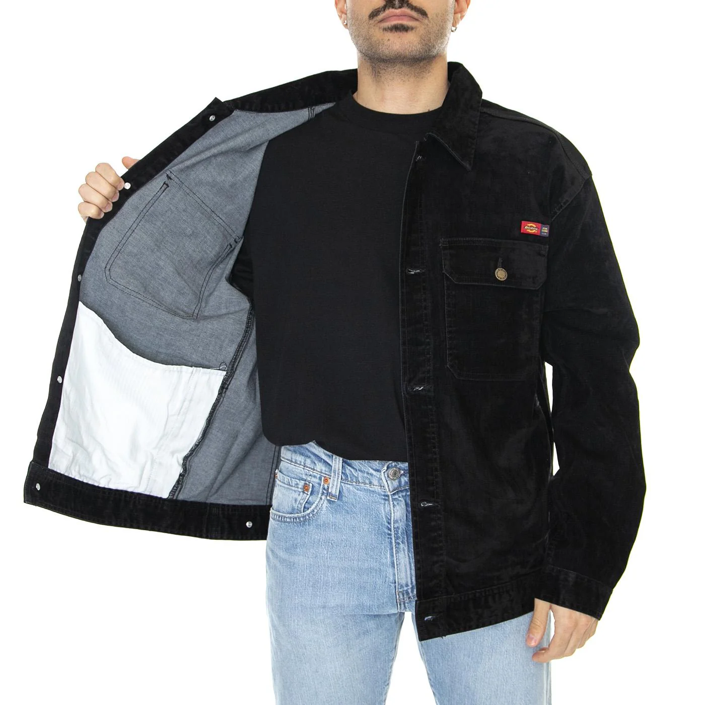 M' Oc x Dickies Flock Jacket Black - Image 4