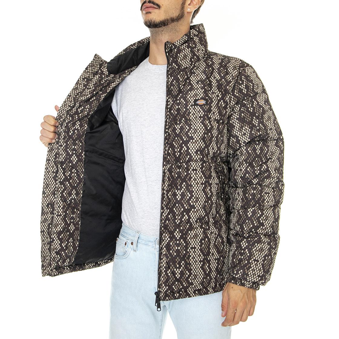 Mens Camden Puffer Khaki Multicoloured Jacket - Image 4