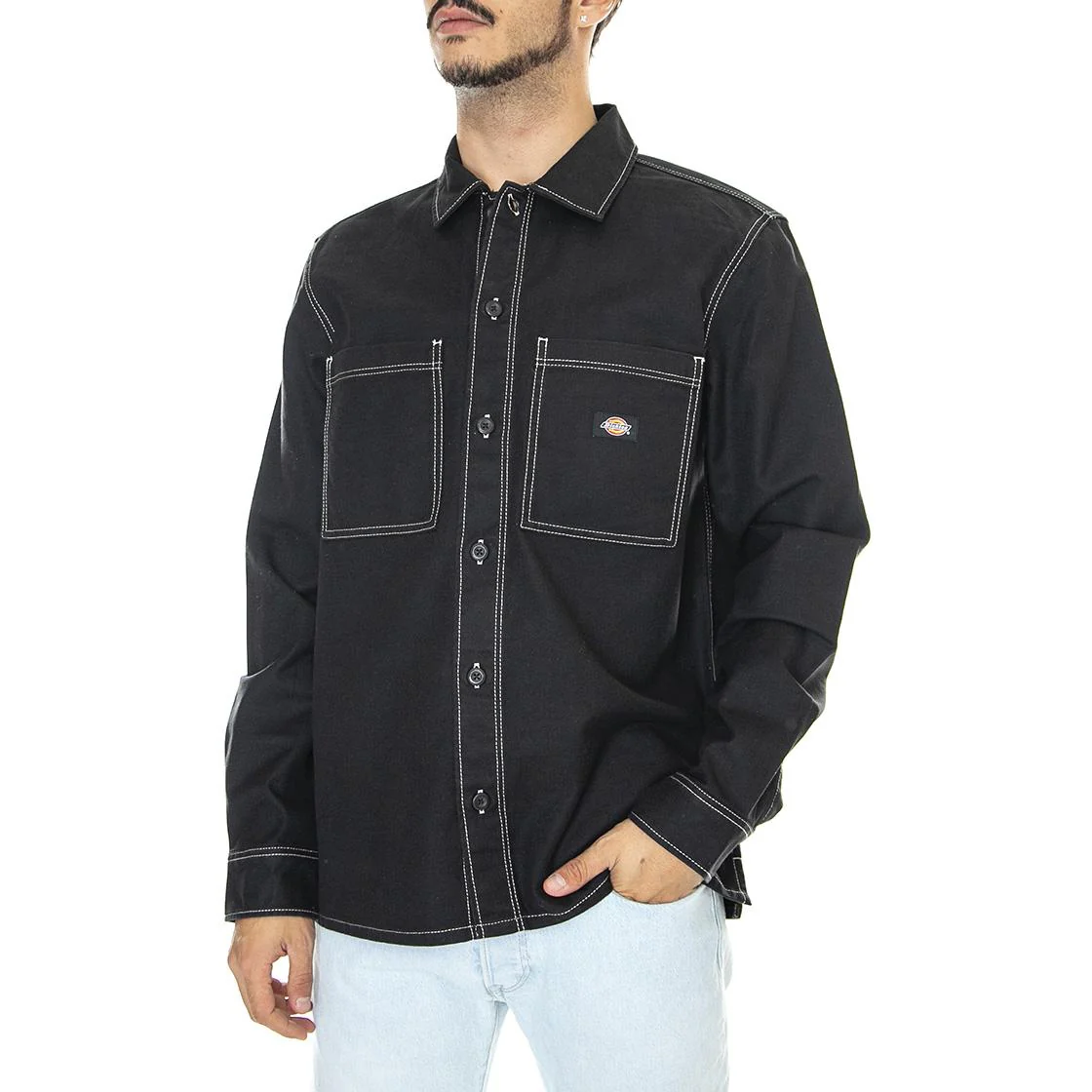 Mens Florala Shirt Military Black