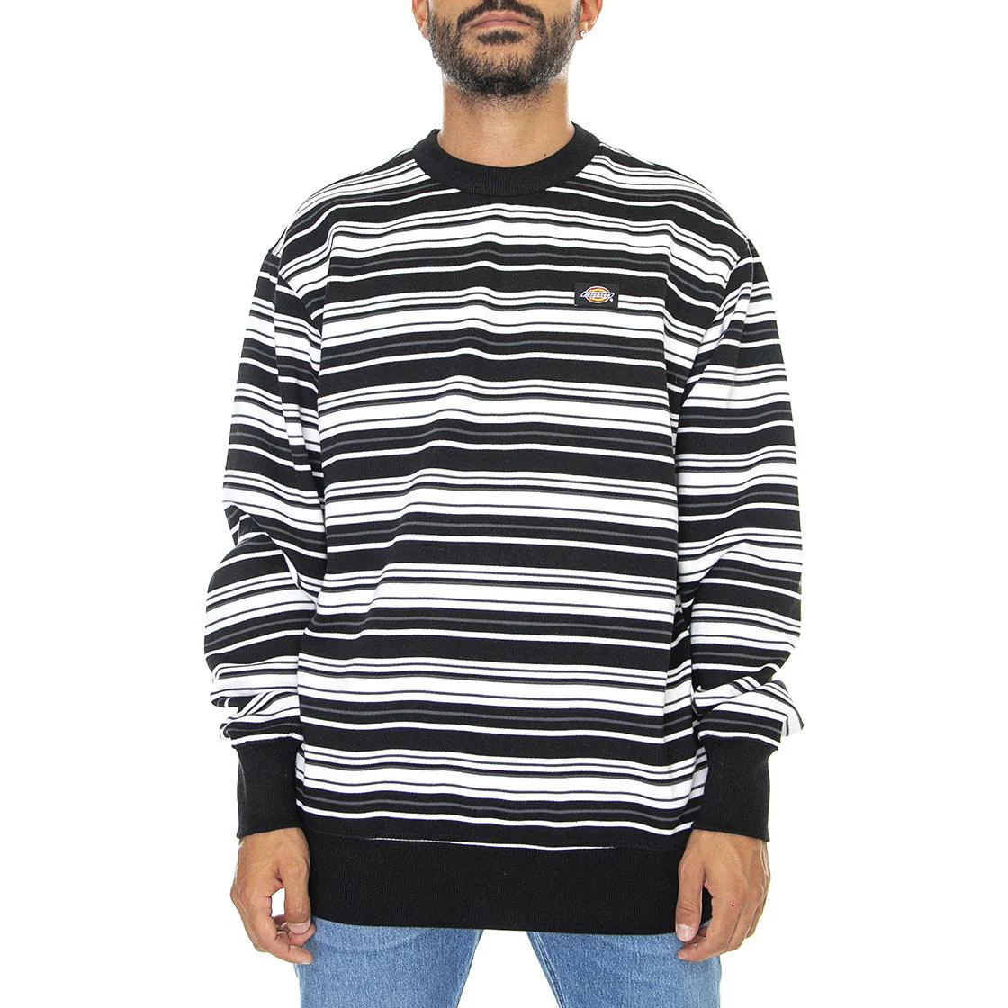 Mens Westover Stripe Sweat White / Multicoloured - Image 2