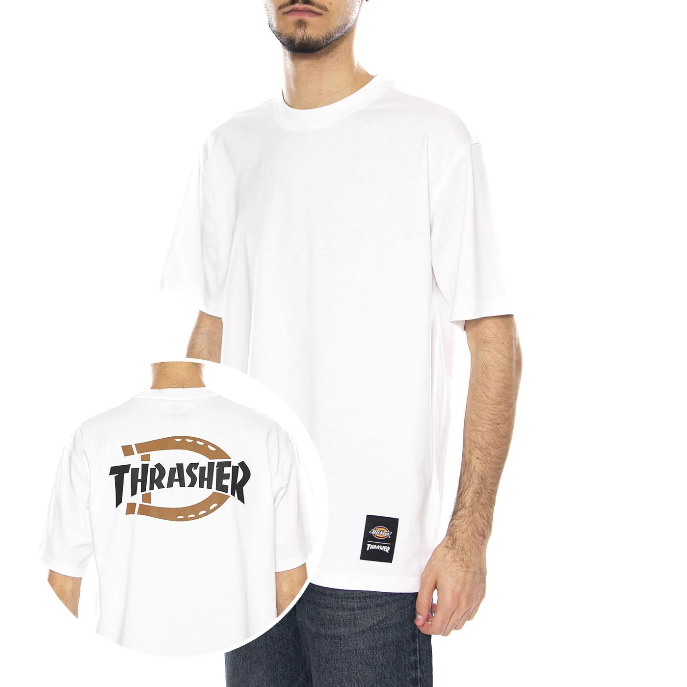 Thrasher x Dickies Tee SS Graphic -- Men's White T-Shirt DICKIES