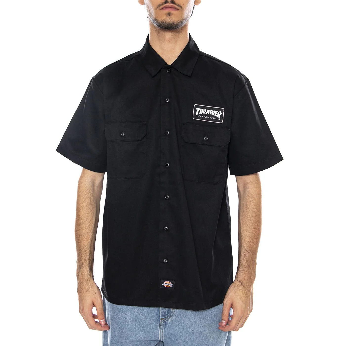 THRASHER X DICKIES Work Shirt Black - Men's Short Sleeve Shirt Black Men's DICKIES - Image 2