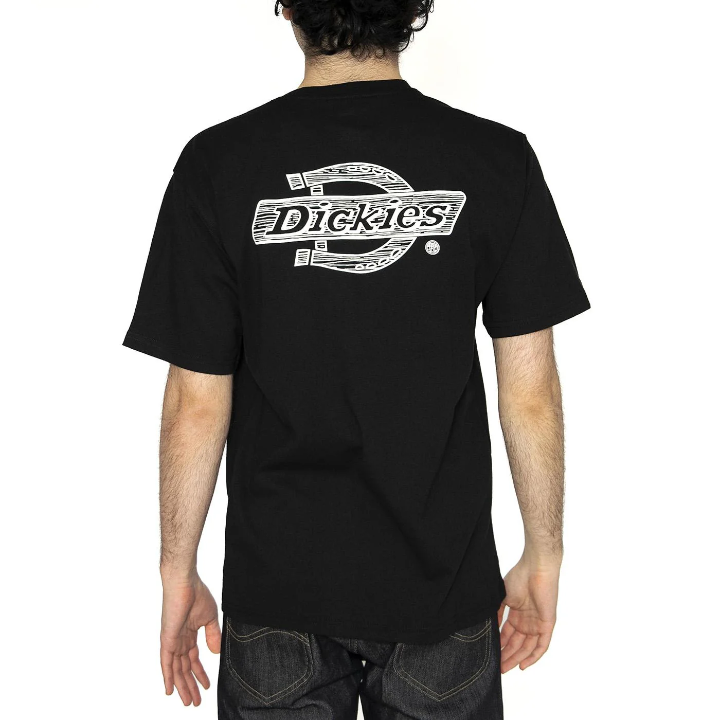Wood Logo Tee Black - Image 3