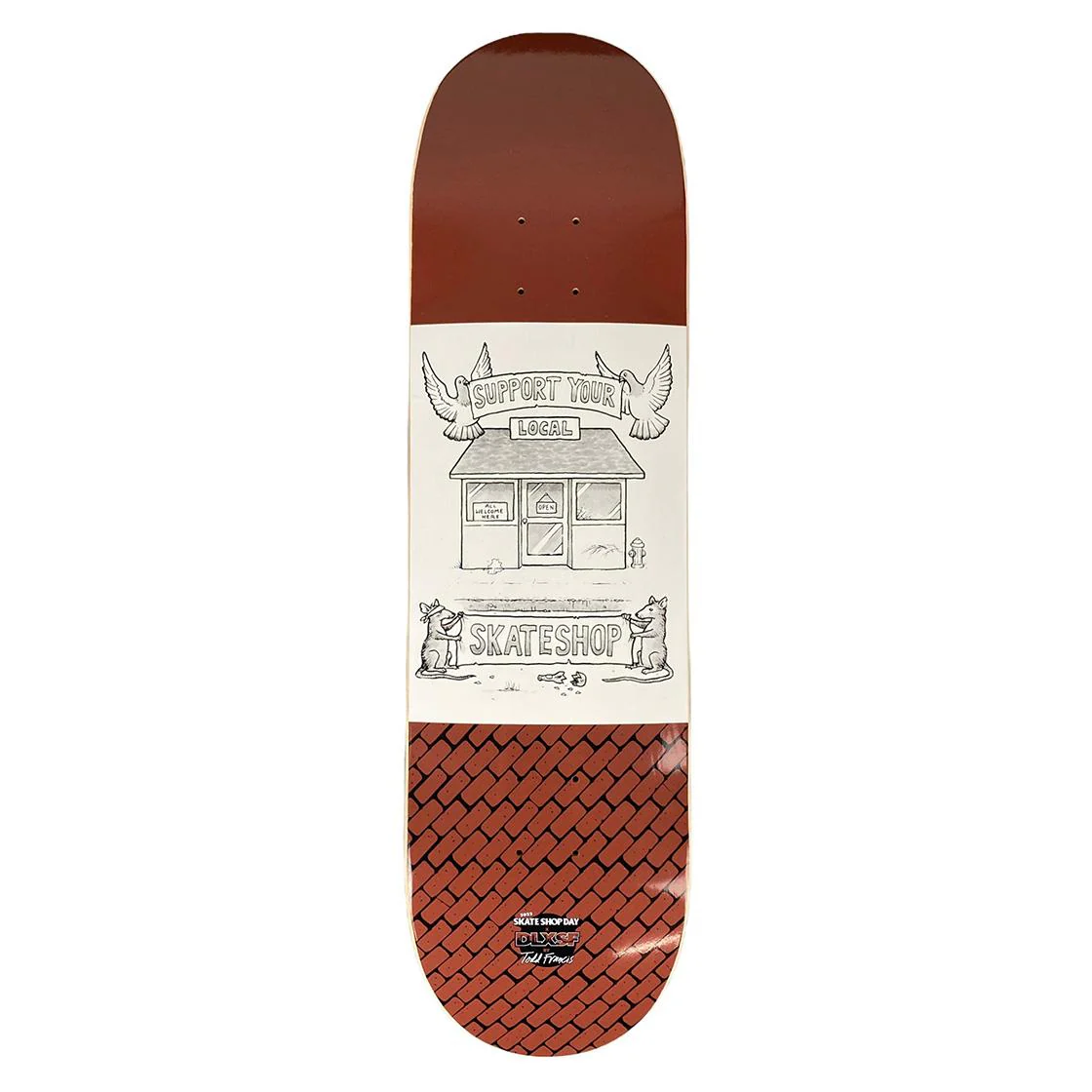 DLX x Skate Shop - Brown / Multicolour Skateboard Deck - 8. SKATE DLX