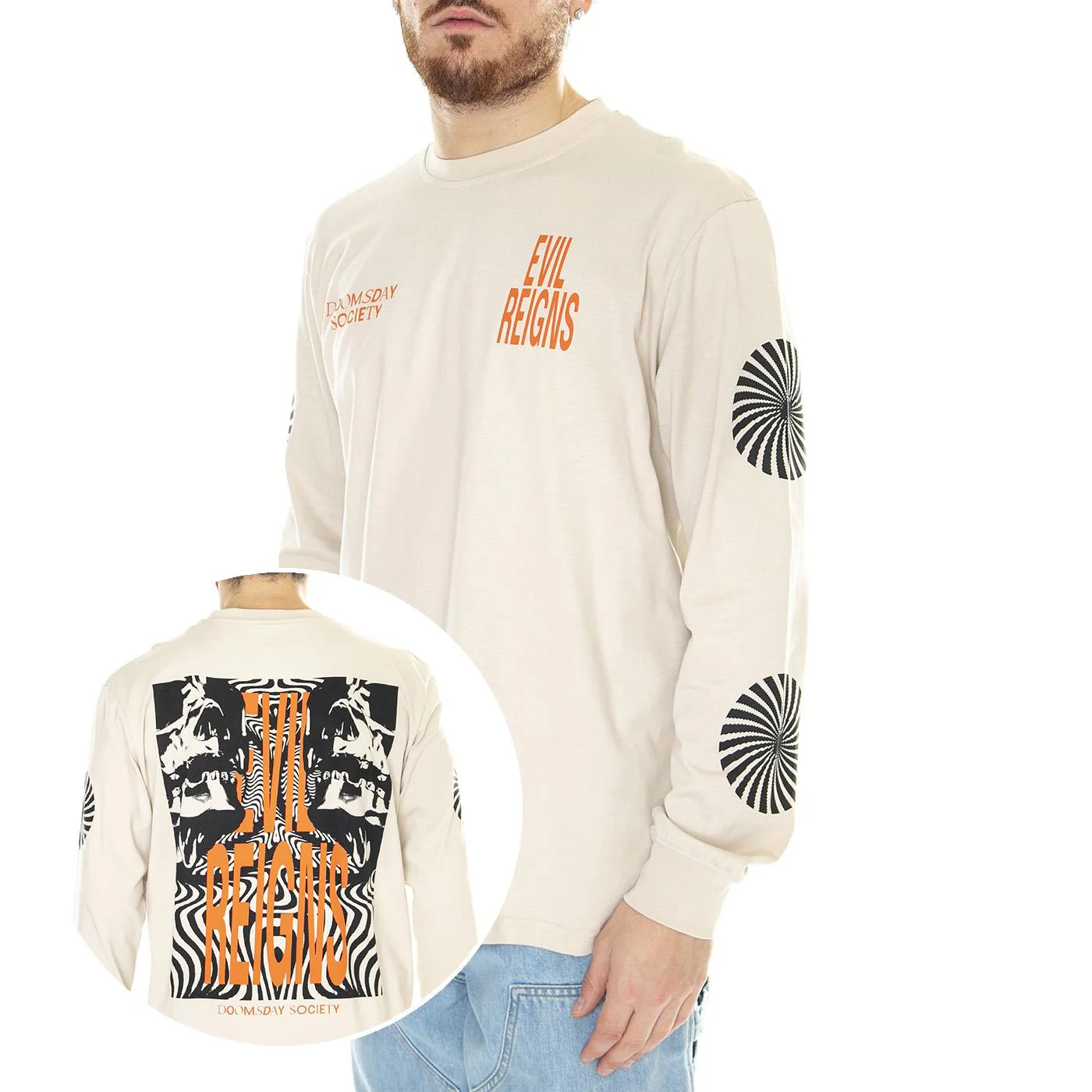 Optiskull Longsleeve Cream Tee