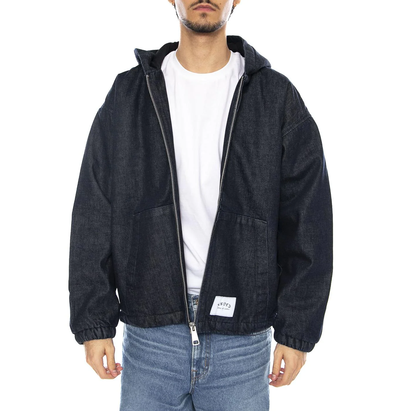 Daimon Hooded Jacket Lined Rinsed - Men's Hooded Jacket Blue EDWIN - Image 2