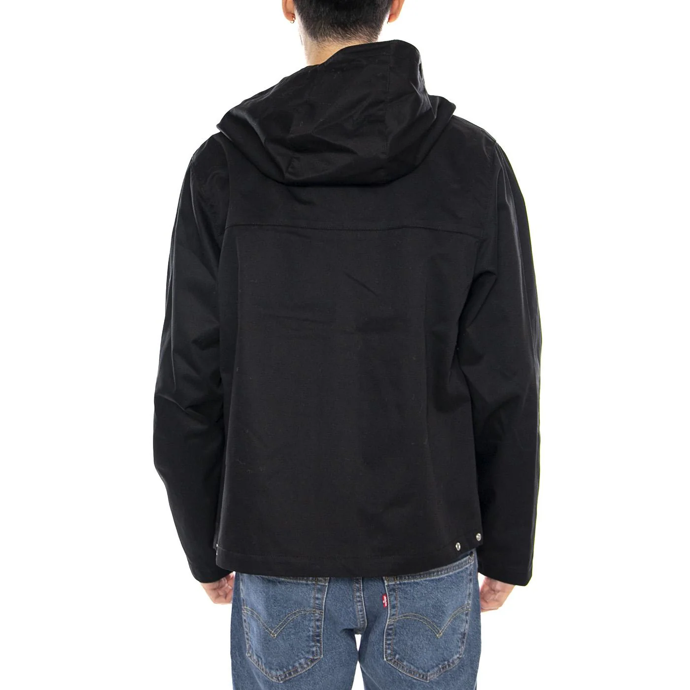 Dan Jacket Black -- Men's Black Hooded Jacket EDWIN - Image 3