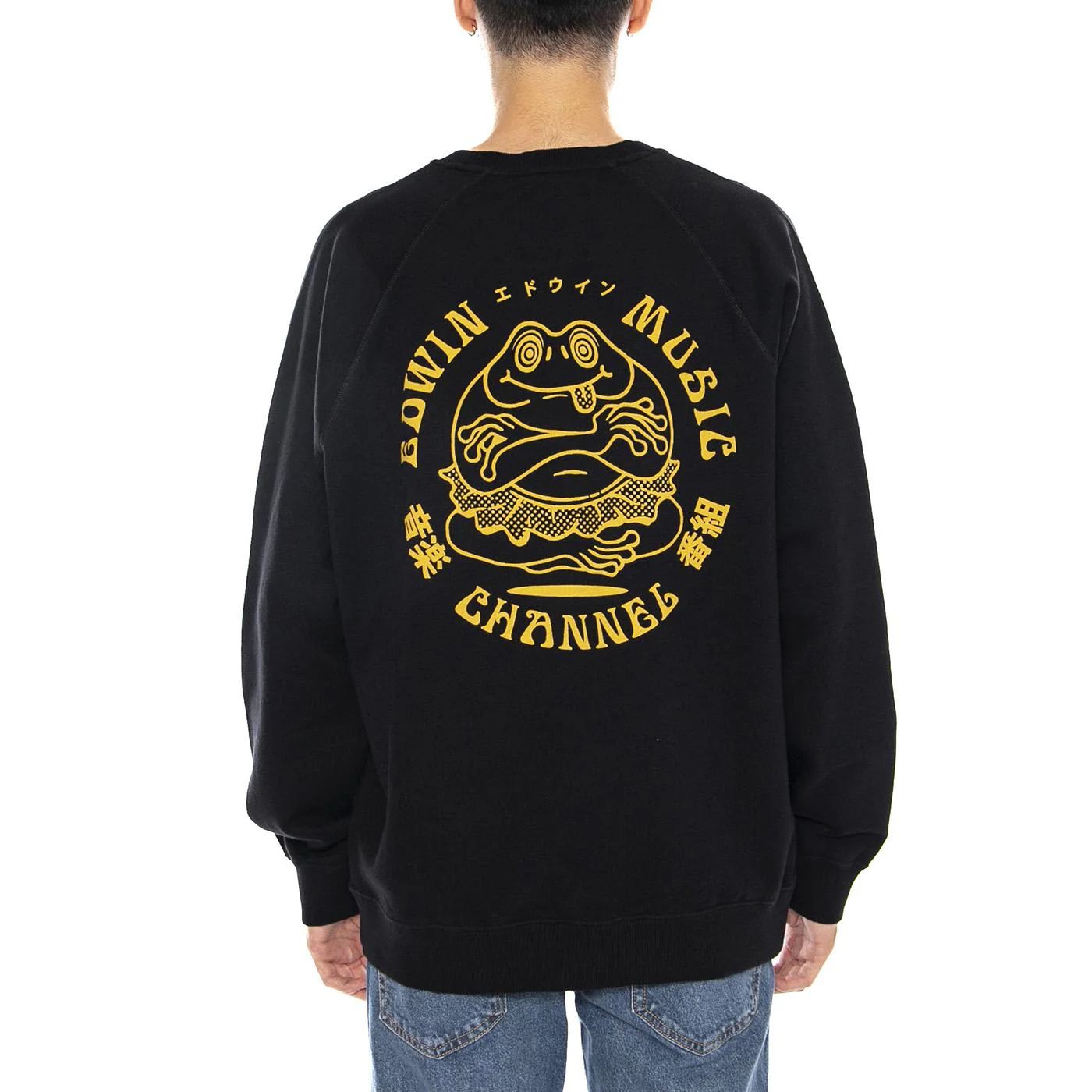 EDWIN Music Channel Sweat -- Black Men's Crewneck Sweatshirt EDWIN - Image 3