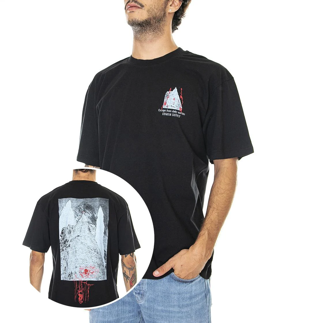Mens Highest Mountains Ts Black T-Shirt