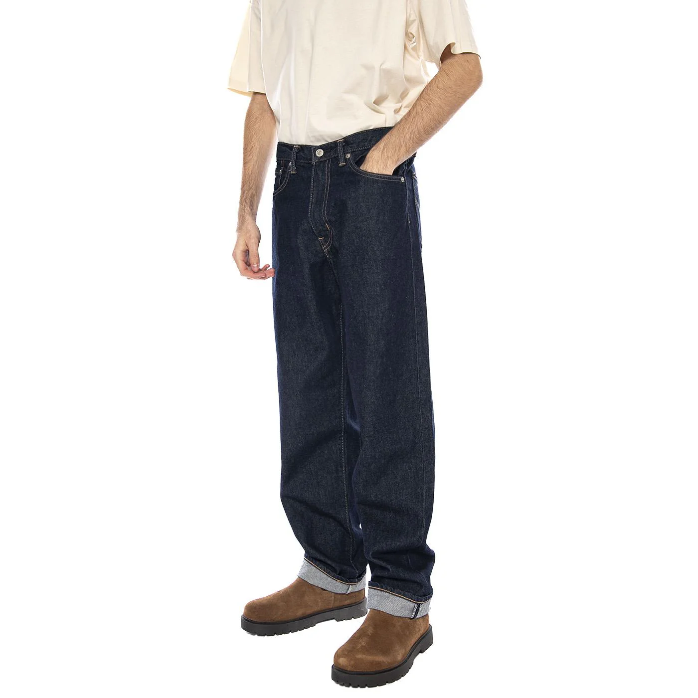 Loose Fit Japan -- Men's Rinsed Blue Pants EDWIN