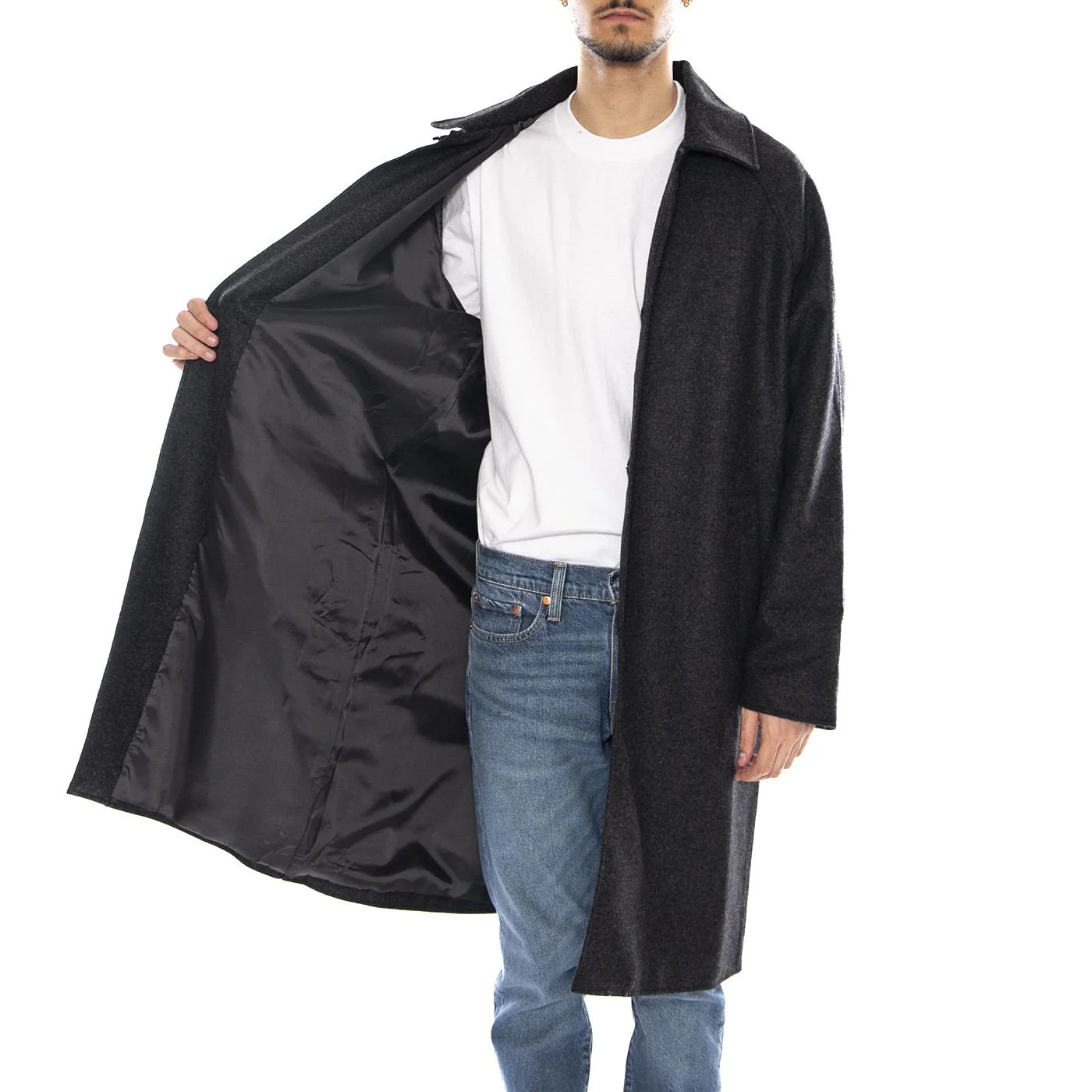 Mac Wool Coat -- Dark Grey Marl Men's Coat EDWIN - Image 4