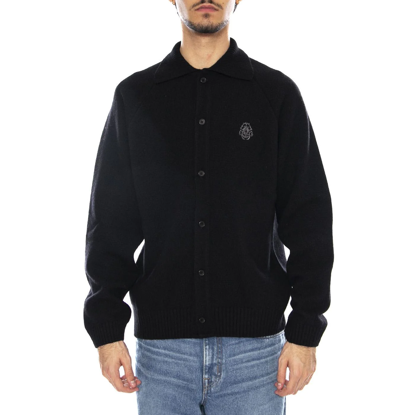 Mars Polo Cardigan Black - EDWIN Men's Black Cardigan - Image 2