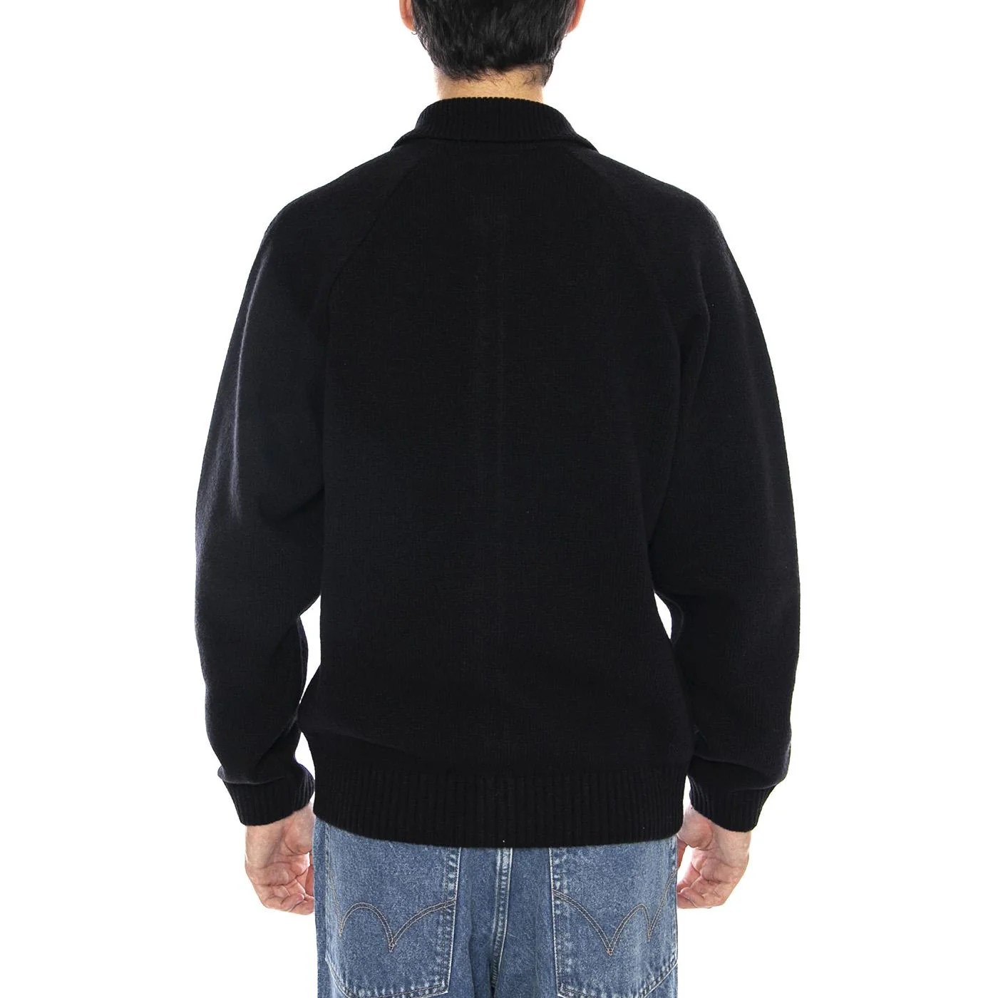 Mars Polo Cardigan Black - EDWIN Men's Black Cardigan - Image 3