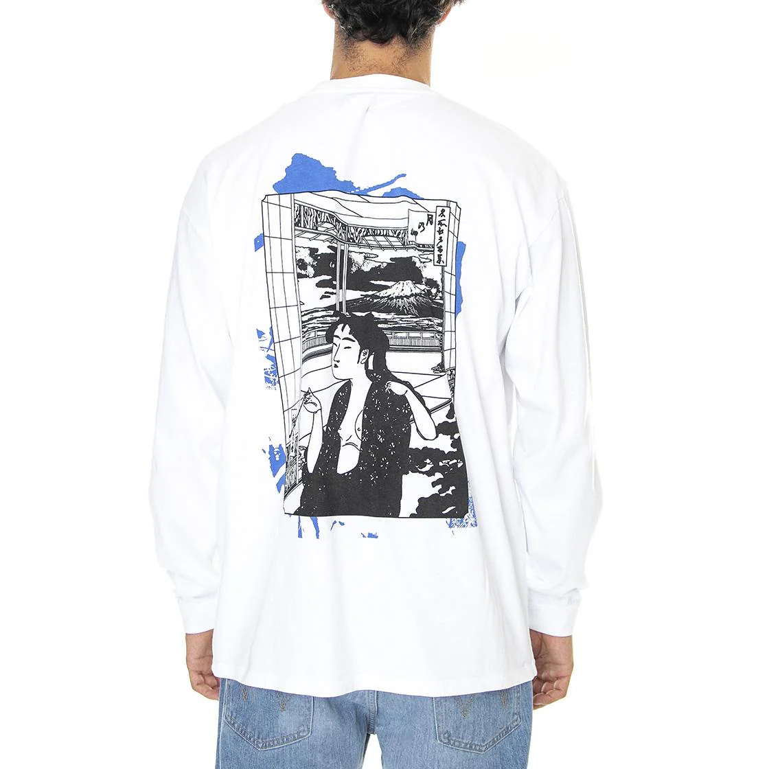 Mens Serene Fuji II Ts Ls White T-Shirt - Image 3