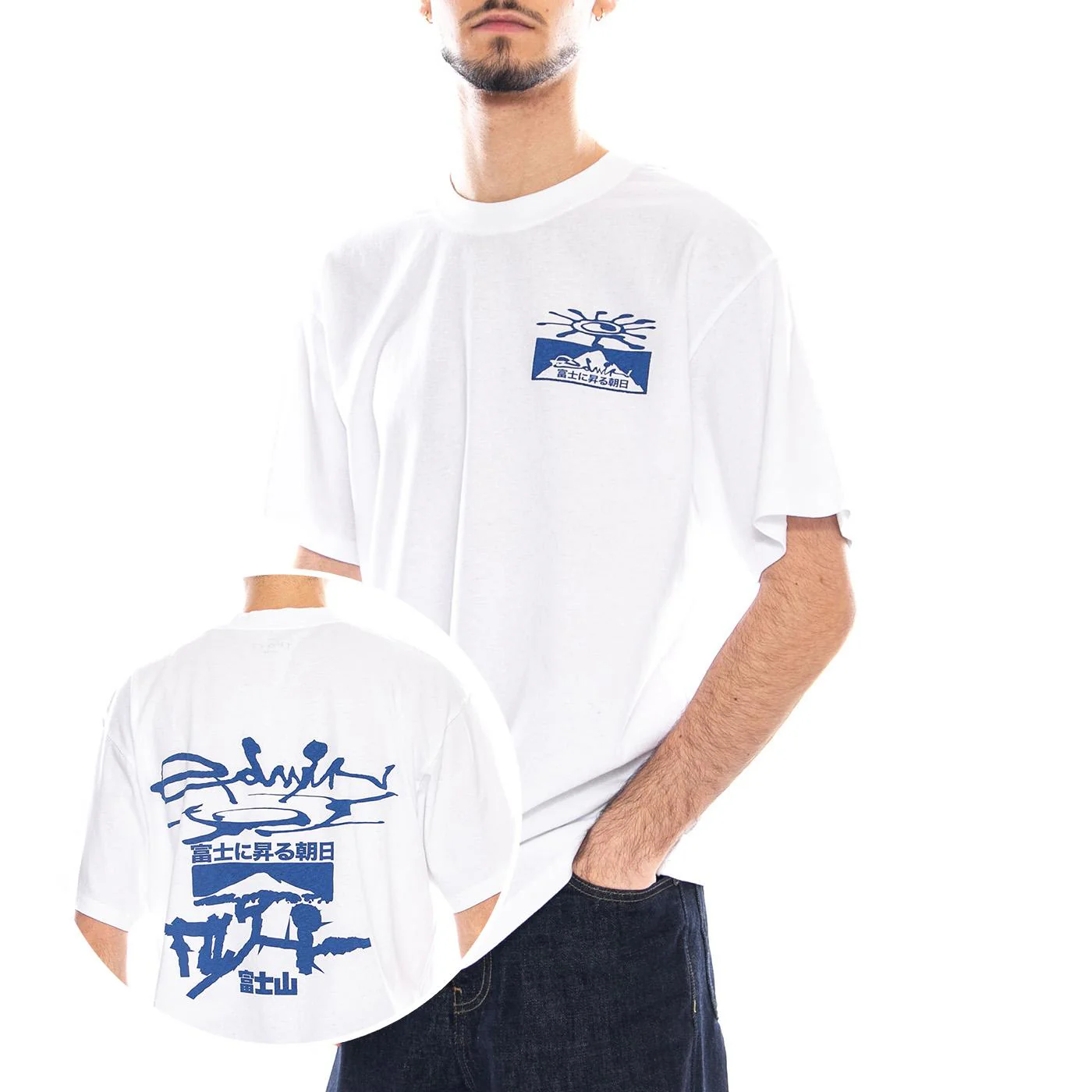 Mount Fuji Dusk TS - Men's Crew Neck T-Shirt White EDWIN